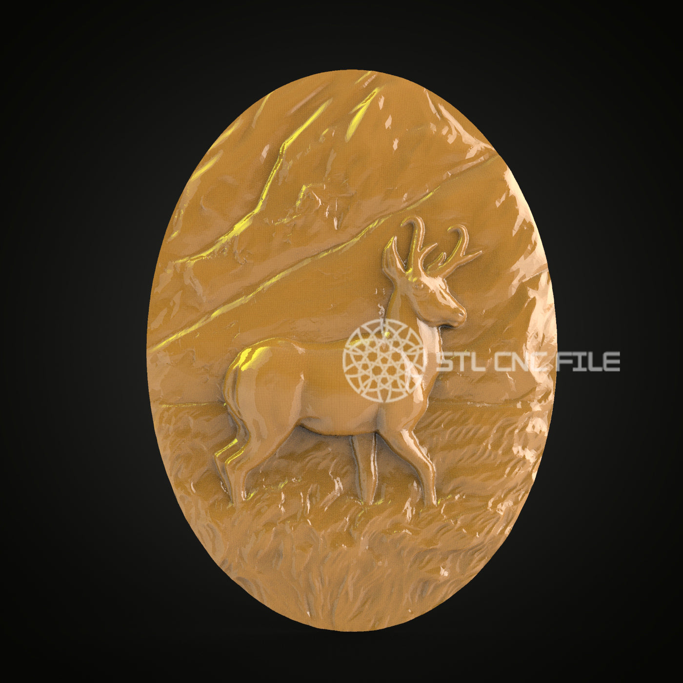 Elegant Deer STL Model - Artcam Aspire CNC Router Engraving File, Wood Art Wall Decor, CNC Craft Design