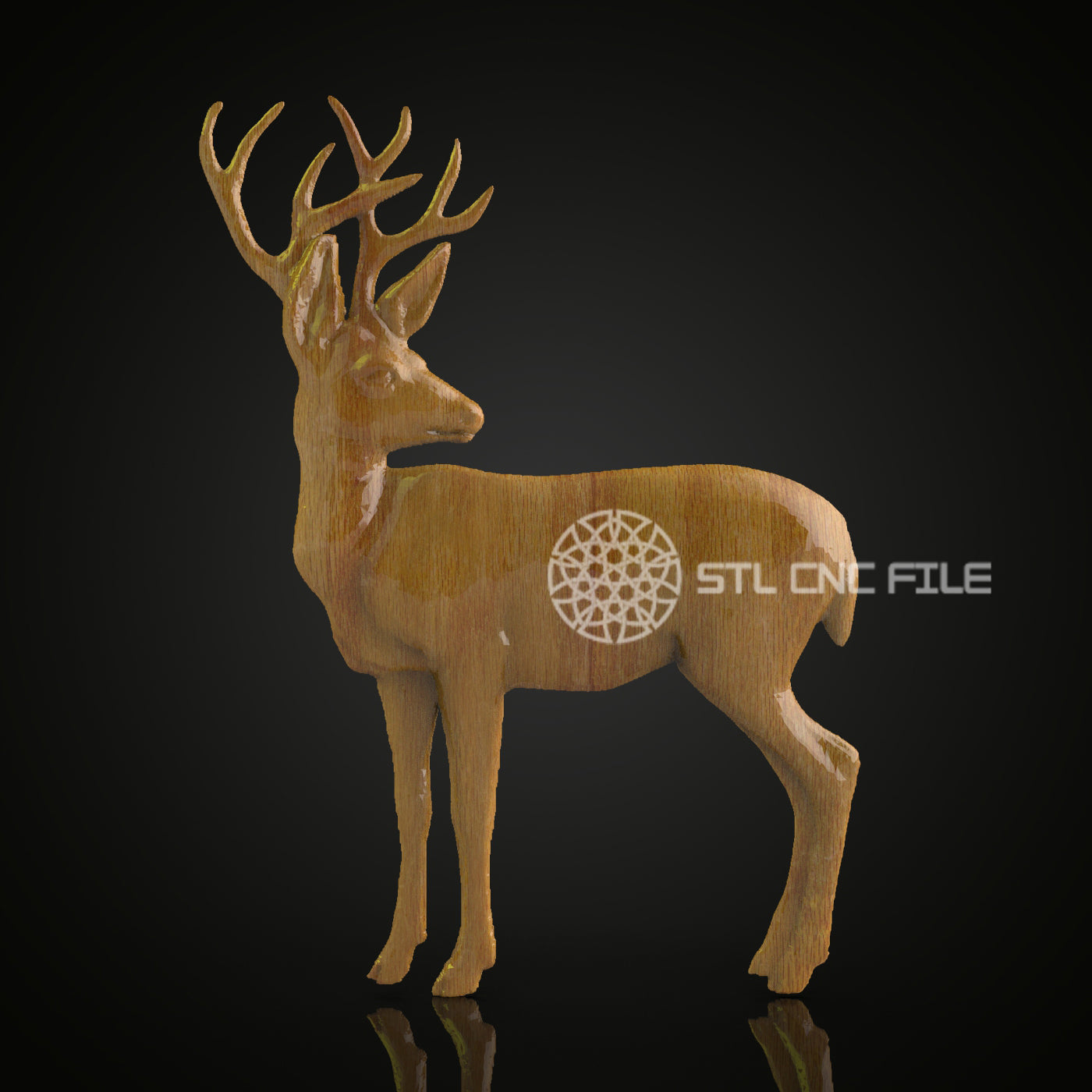 Majestic Stag STL File - CNC Router Engraving, Artcam Aspire Wood Art, Wall Decor CNC Model Design