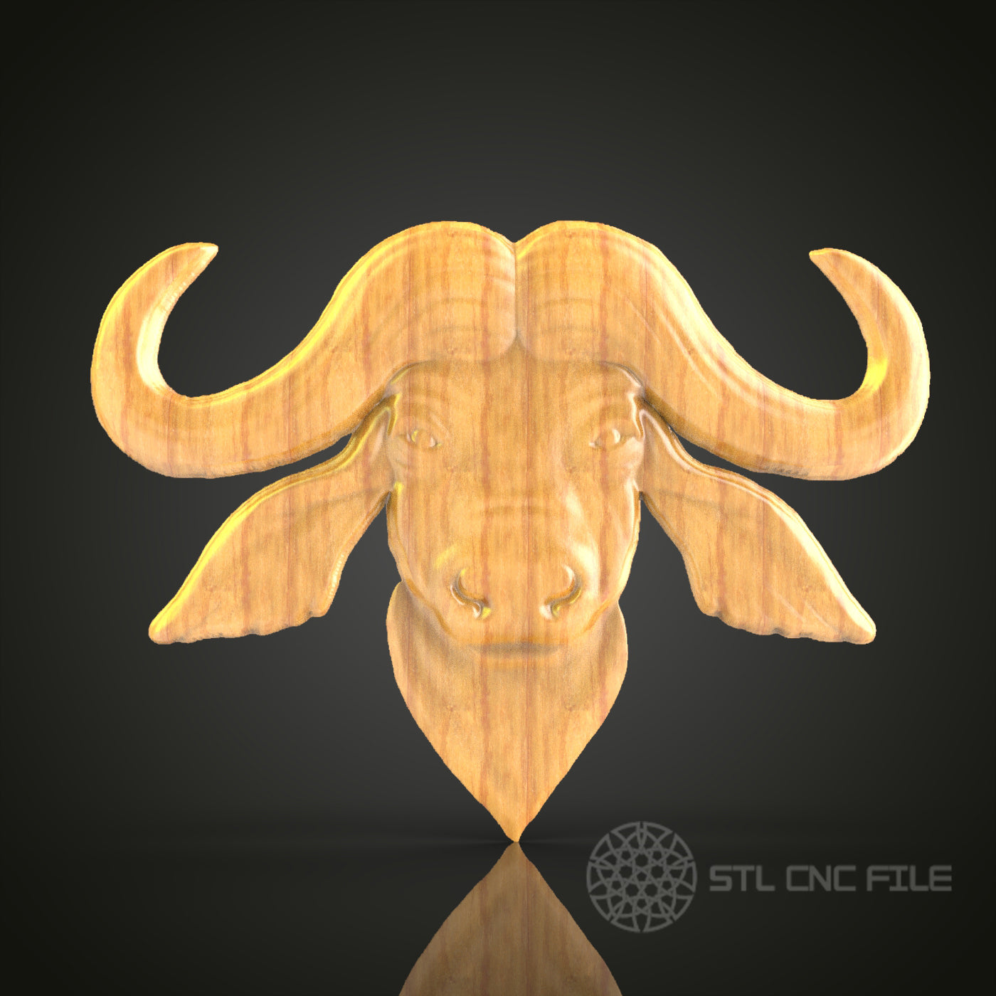 Majestic Buffalo Head 3D STL Model for CNC Router - Rustic Wood Wall Art, CNC Files for Artcam, Aspire