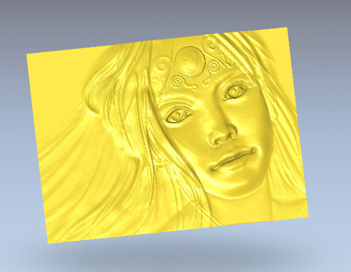 Visage Élégant en Bois STL pour CNC, Modèle de Sculpture Féminine 3D, Fichiers Artcam Aspire, Décoration Murale Artistique, Art sur Bois CNC, Élégance Classique
