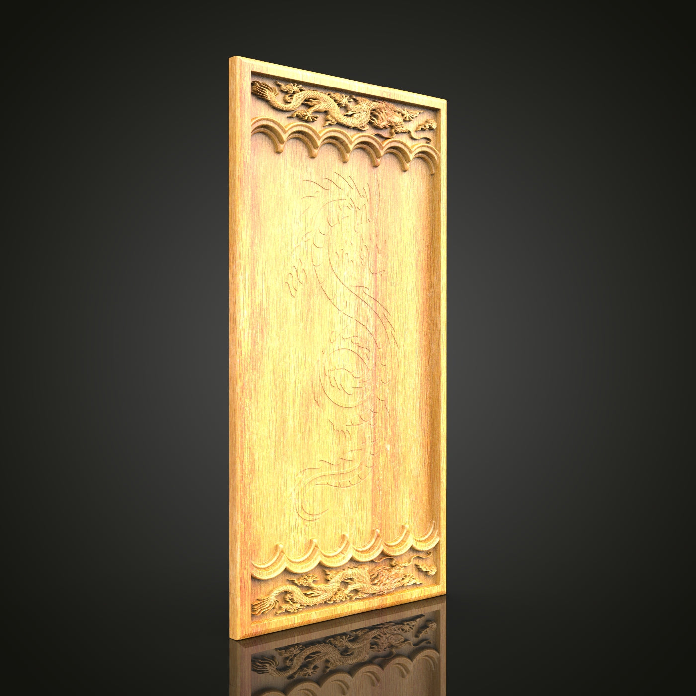 Oriental Dragon Engraved STL Model, CNC Woodworking File, Artcam Aspire Carving Design, Traditional Wall Clock Decor, CNC Dragon Art