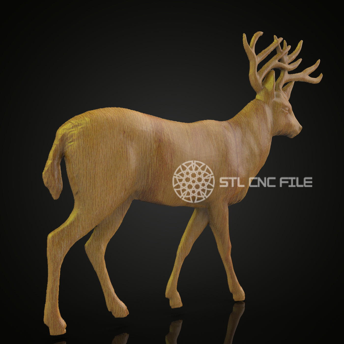Sleek Stag STL Model - CNC Router Engraving File, Artcam Aspire, Wood Wall Art Decor, CNC Craft File