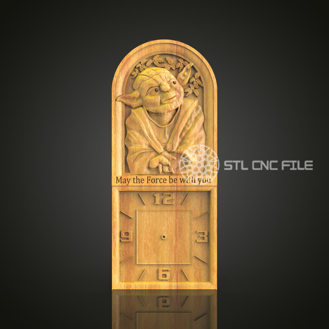 Fantasy Sage Clock STL Model, CNC Router Carving File, Artcam Aspire Digital, Inspirational Quote Wall Decor, Mythical Figure Engraving
