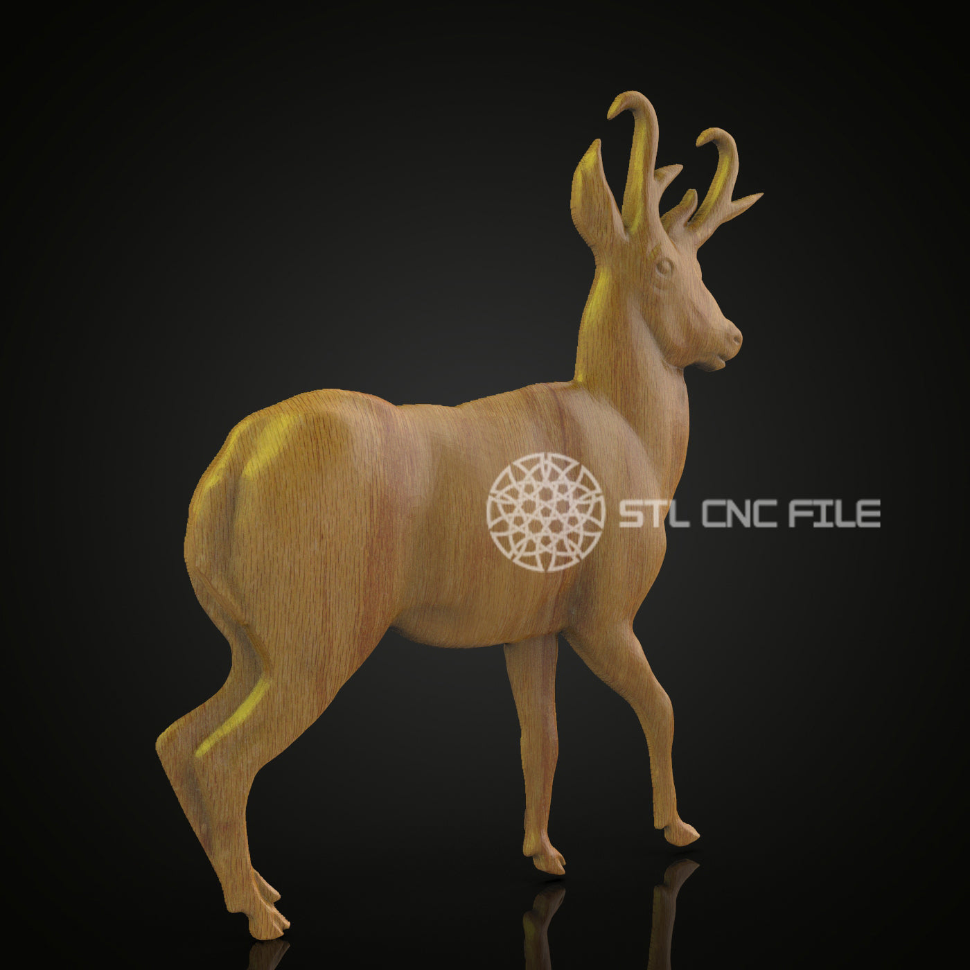 Graceful Antelope STL Model - CNC Router Wood Engraving, Artcam Aspire, Wall Decor Art, CNC Craft File