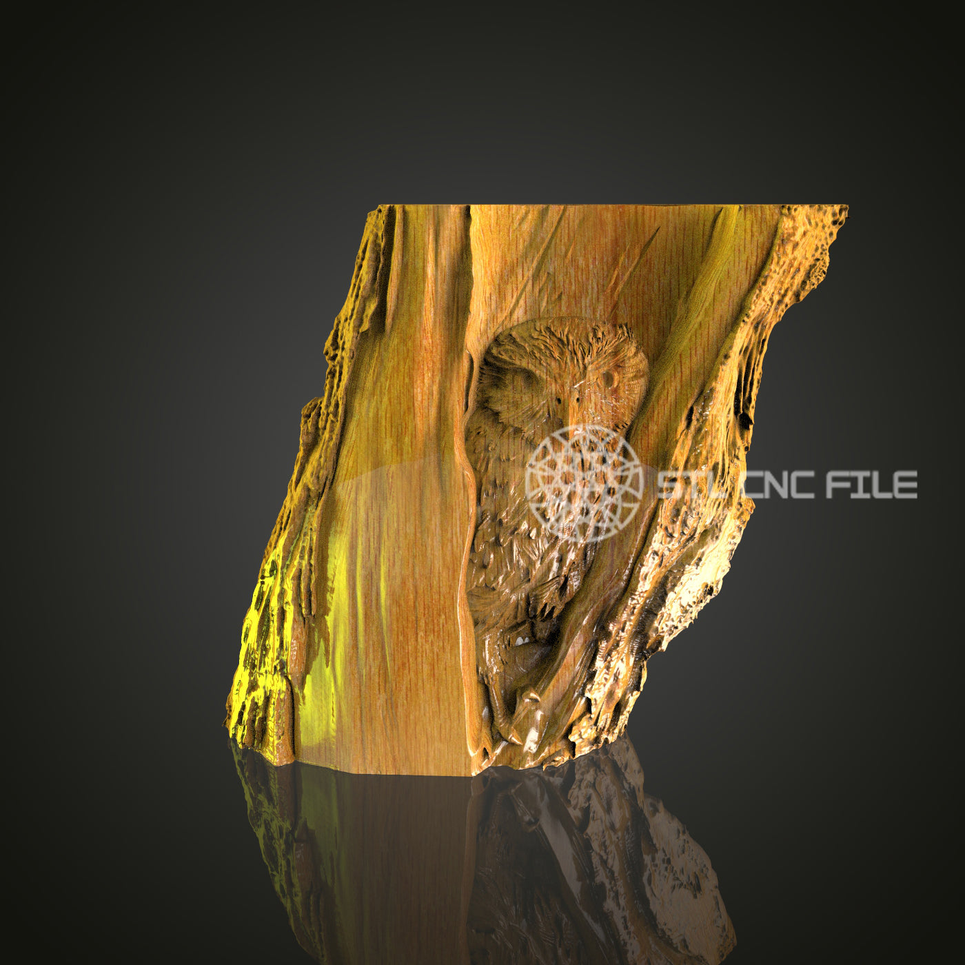 Owl in Forest CNC File, Artcam and Aspire Ready, STL Woodworking, Wall Art Decor, CNC Router Digital Model