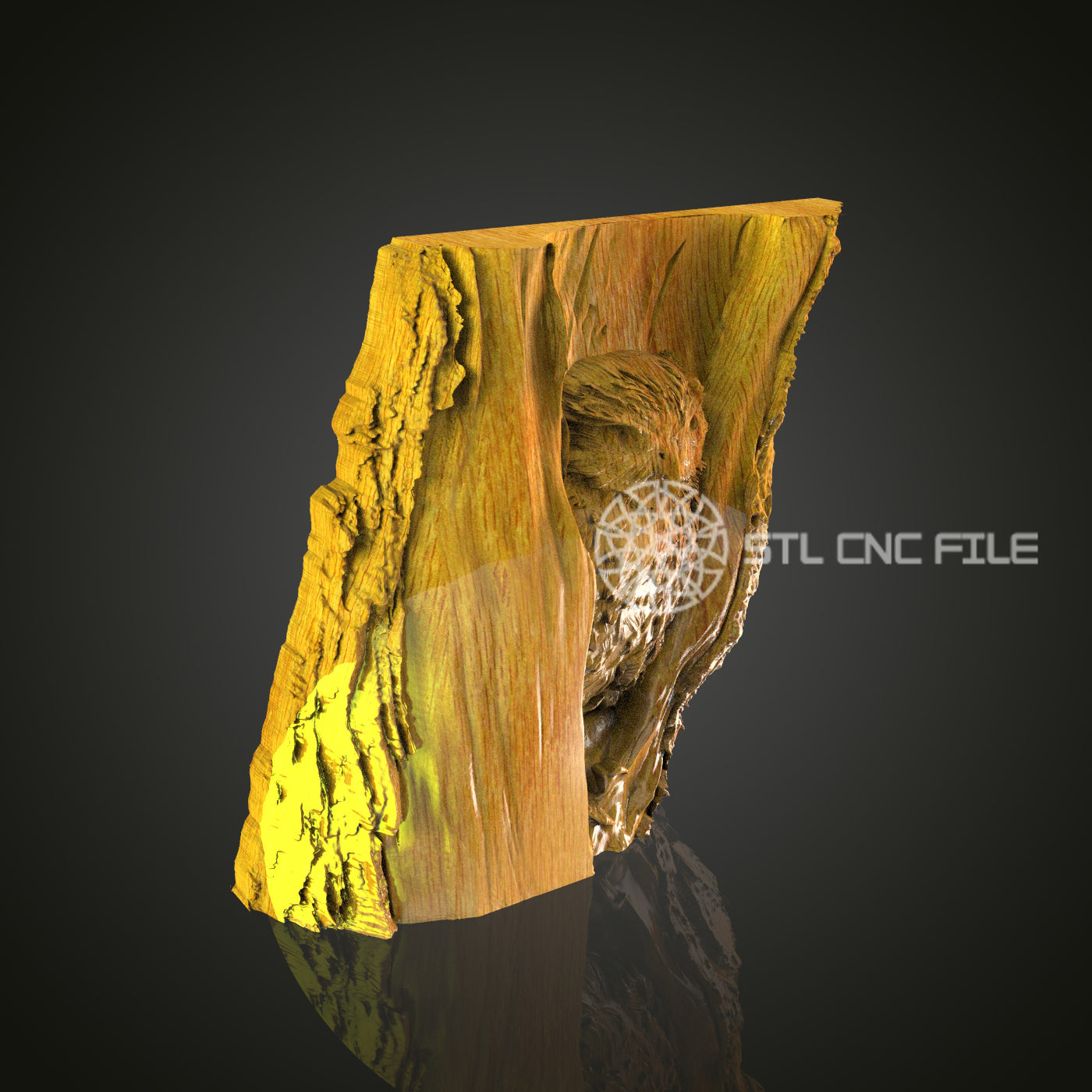 Owl in Forest CNC File, Artcam and Aspire Ready, STL Woodworking, Wall Art Decor, CNC Router Digital Model
