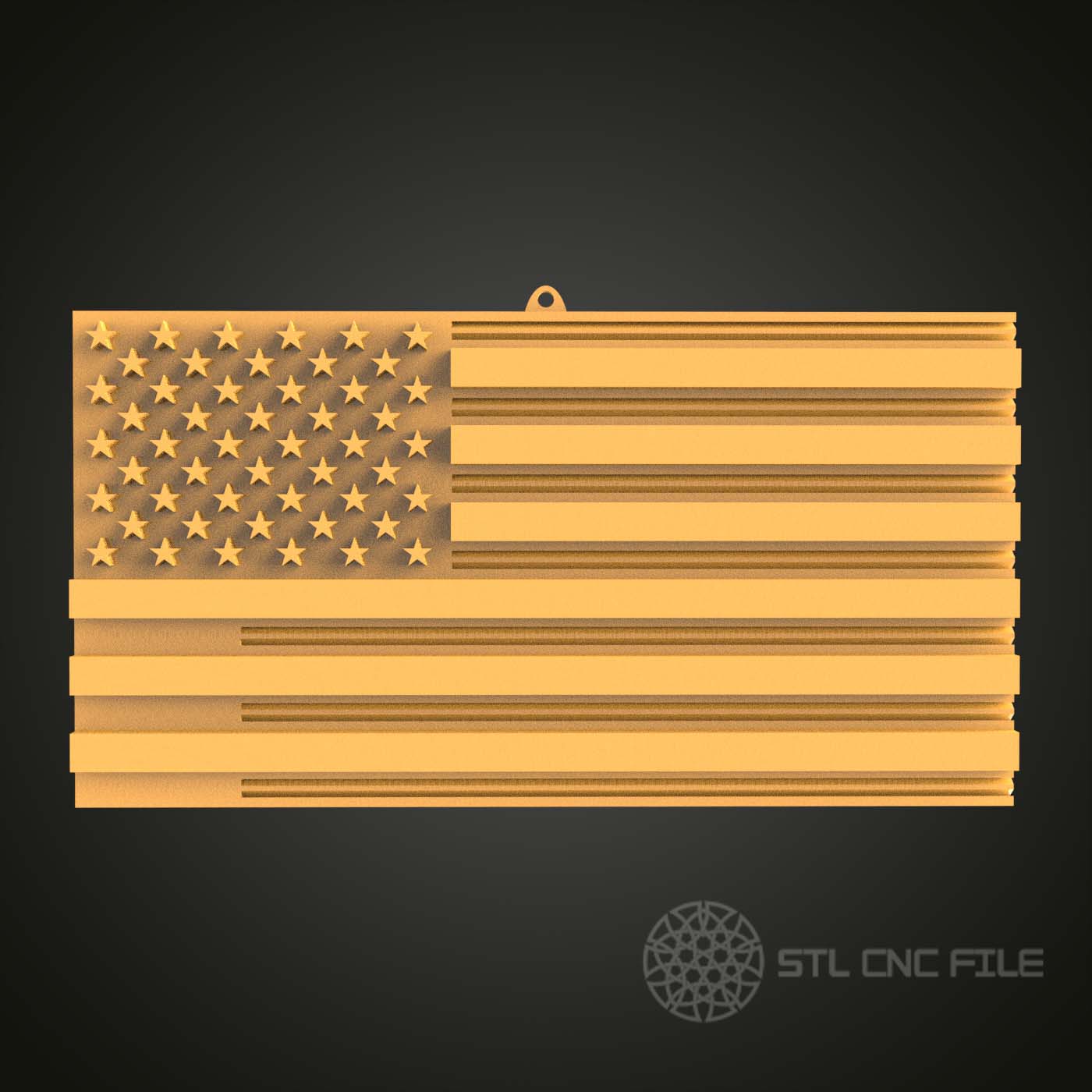 3D American Flag - STL Model for CNC Router Engraver, Artcam, Aspire, CNC Files, Wood Art Wall Decor