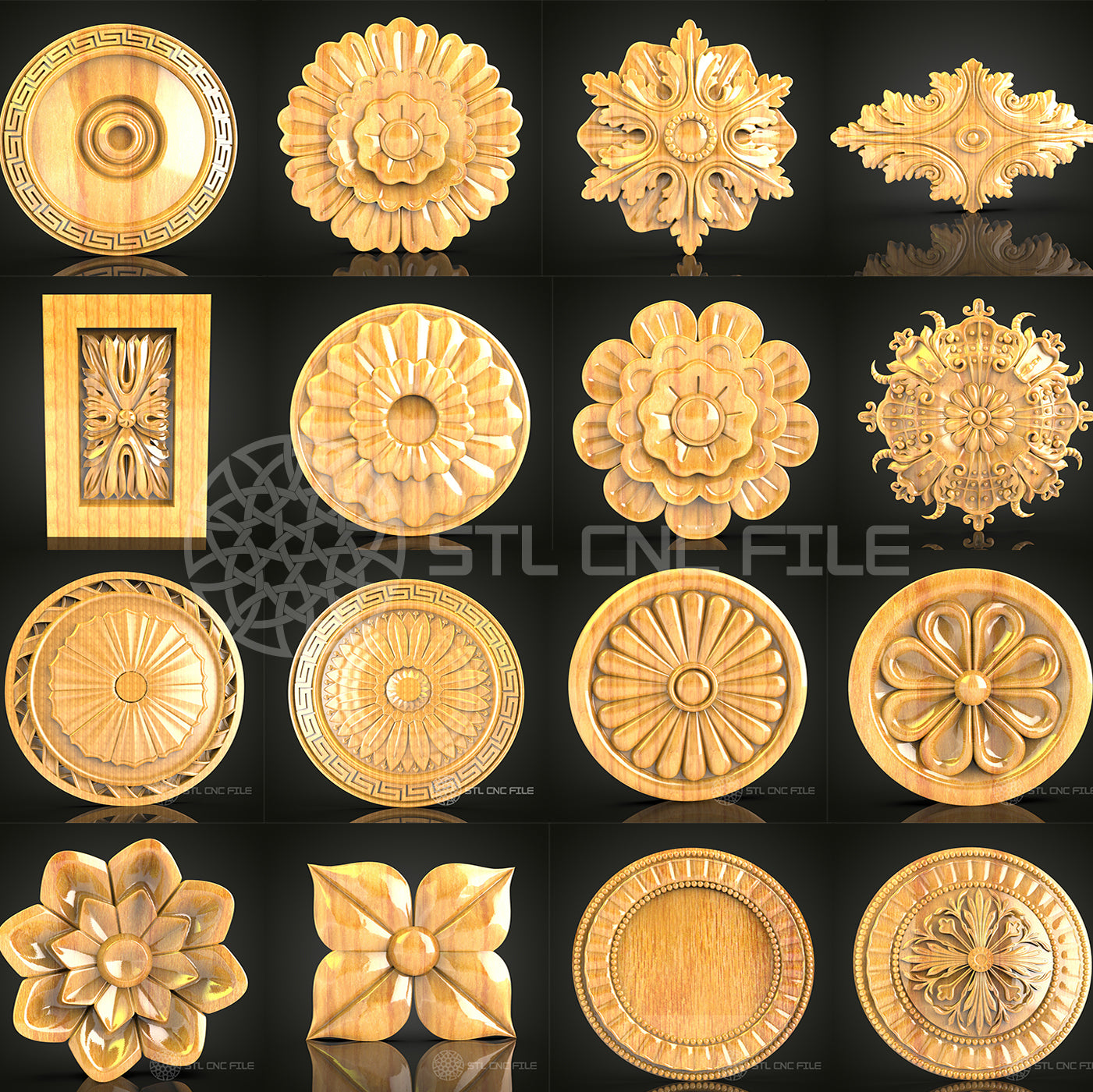127-Piece Decorative Elements Collection STL Models