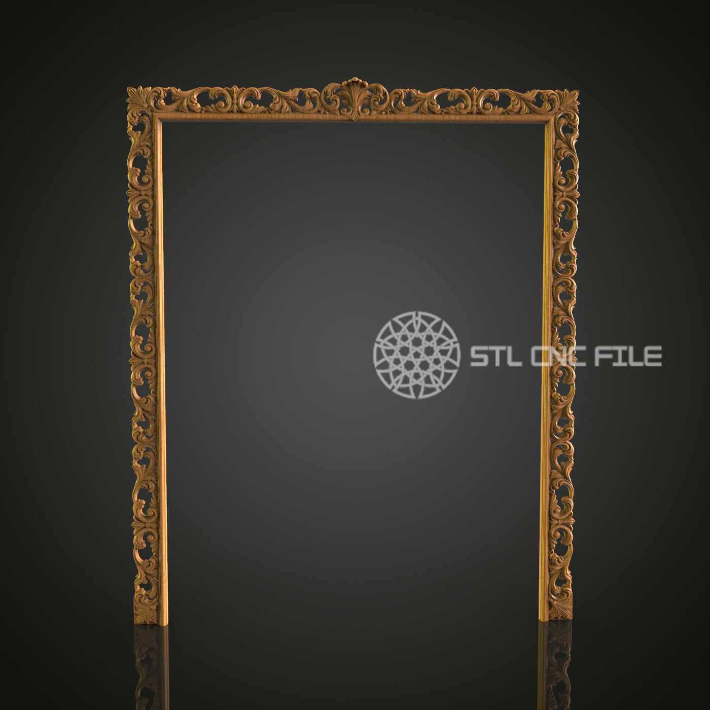 Ornate Wood Frame STL Model, CNC Router Engraver, Artcam, Aspire, CNC files, Wood Wall Art, 3D Printer
