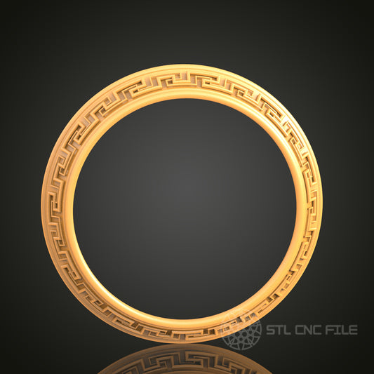 Greek Key Pattern Circular Frame Design STL Model for CNC Router Engraver - Artcam, Aspire, CNC Files, 3D Printer Compatible, Wall Decor