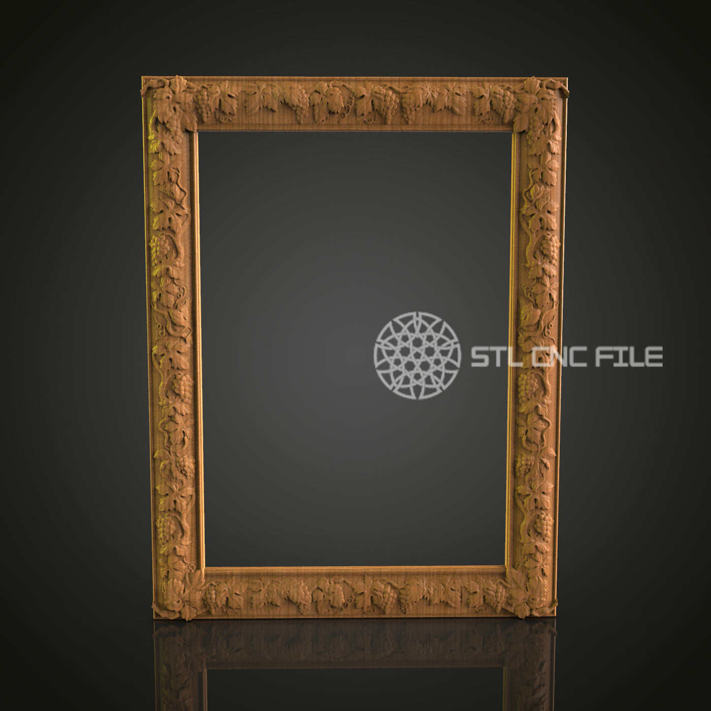 Intricately Carved 3D Frame STL Model for CNC Router Engraver - Artcam, Aspire, CNC Files, Wall Decor, 3D Printer