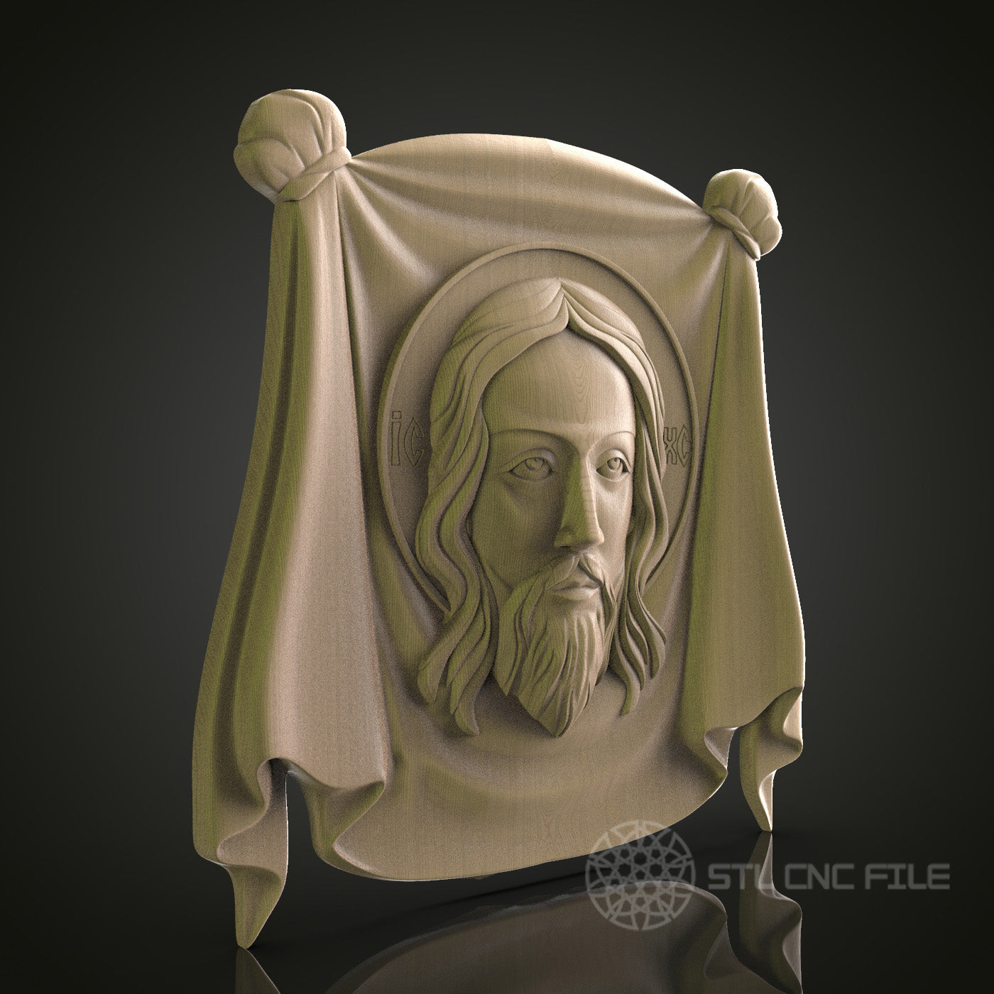 Detailed Jesus Christ 3D STL Model for CNC Router and 3D Printer - Religious Wall Art with PDF Download Link