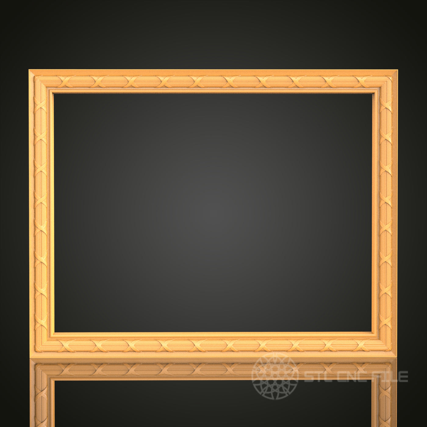 Rectangular 3D Frame STL Model for CNC Router, Artcam Aspire CNC Files, Wood Art Decor