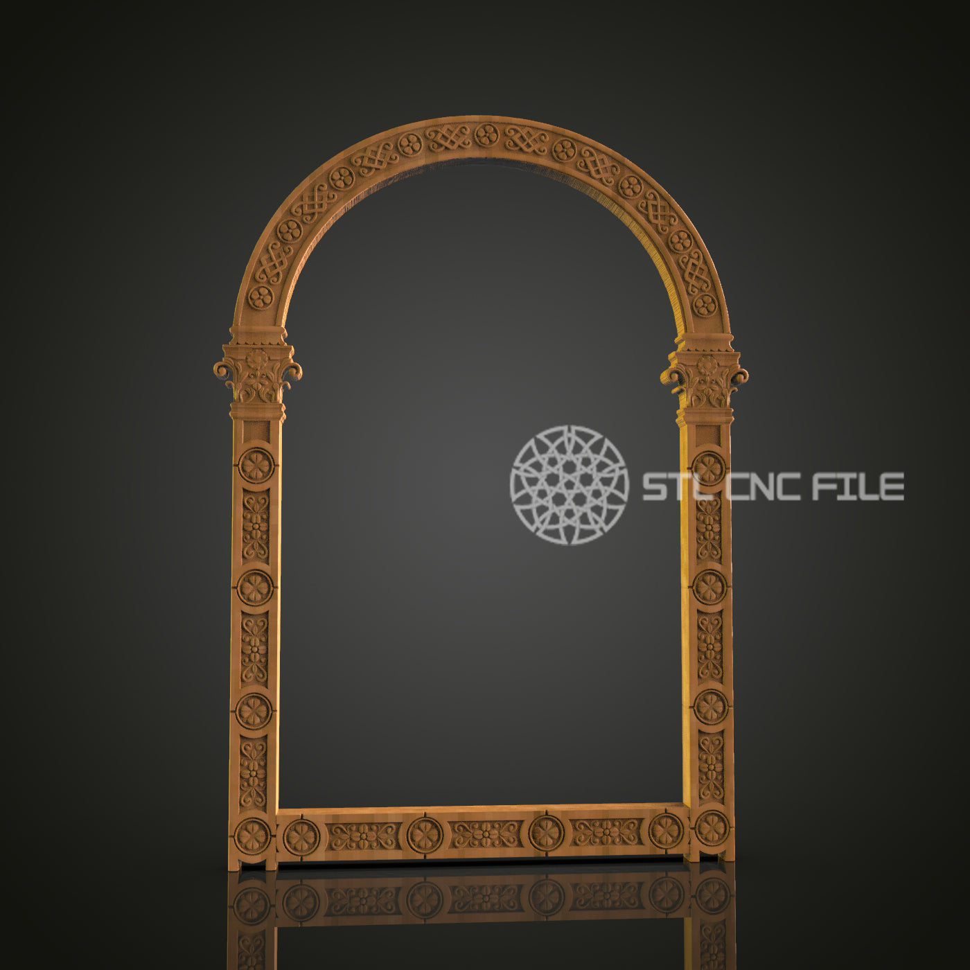 Arched 3D Frame STL Model for CNC Router Engraver - Artcam, Aspire, CNC Files, Wall Decor, 3D Printer
