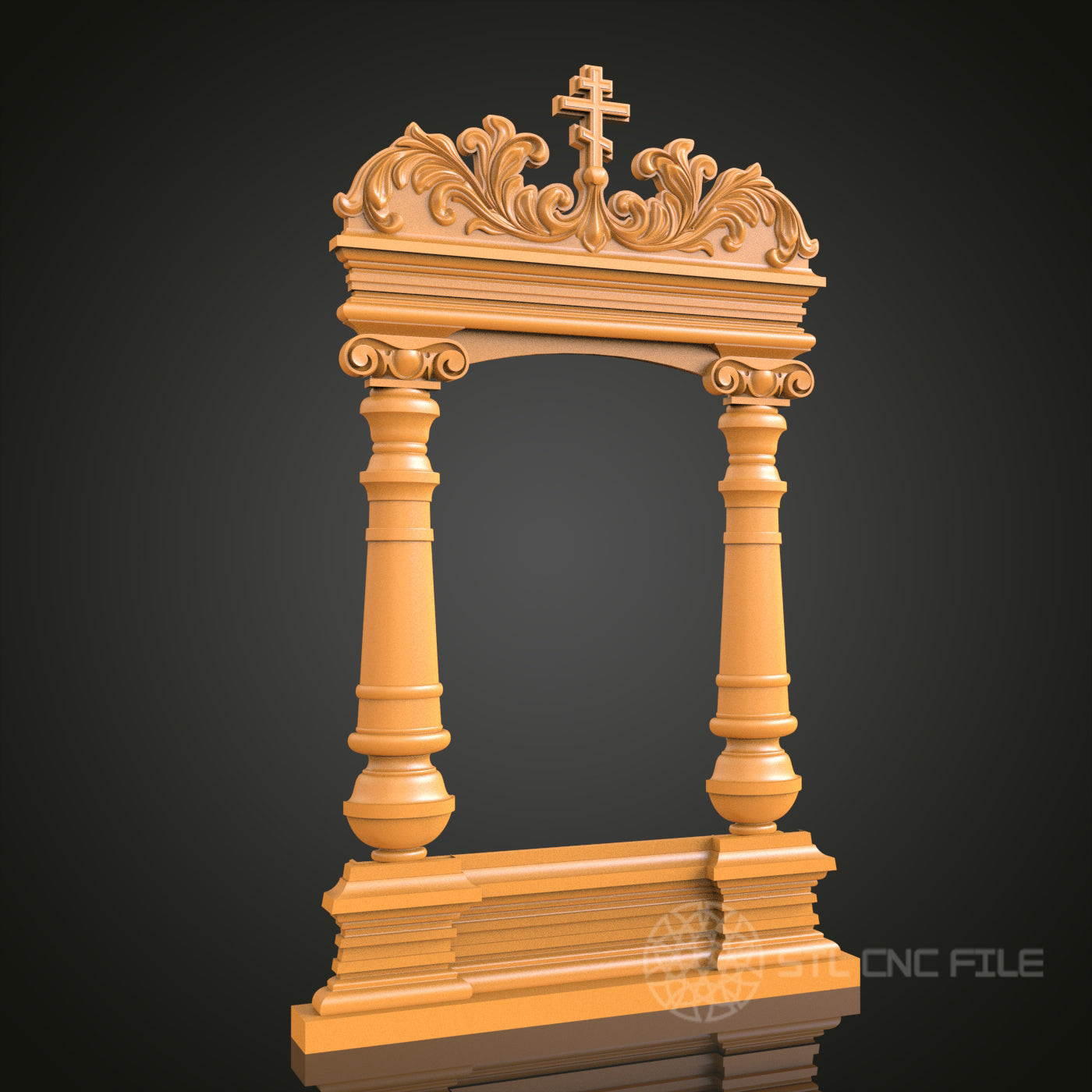 Religious Ornate Decorative Frame STL Model for CNC Router Engraver, 3D Printer, Wall Art Decor