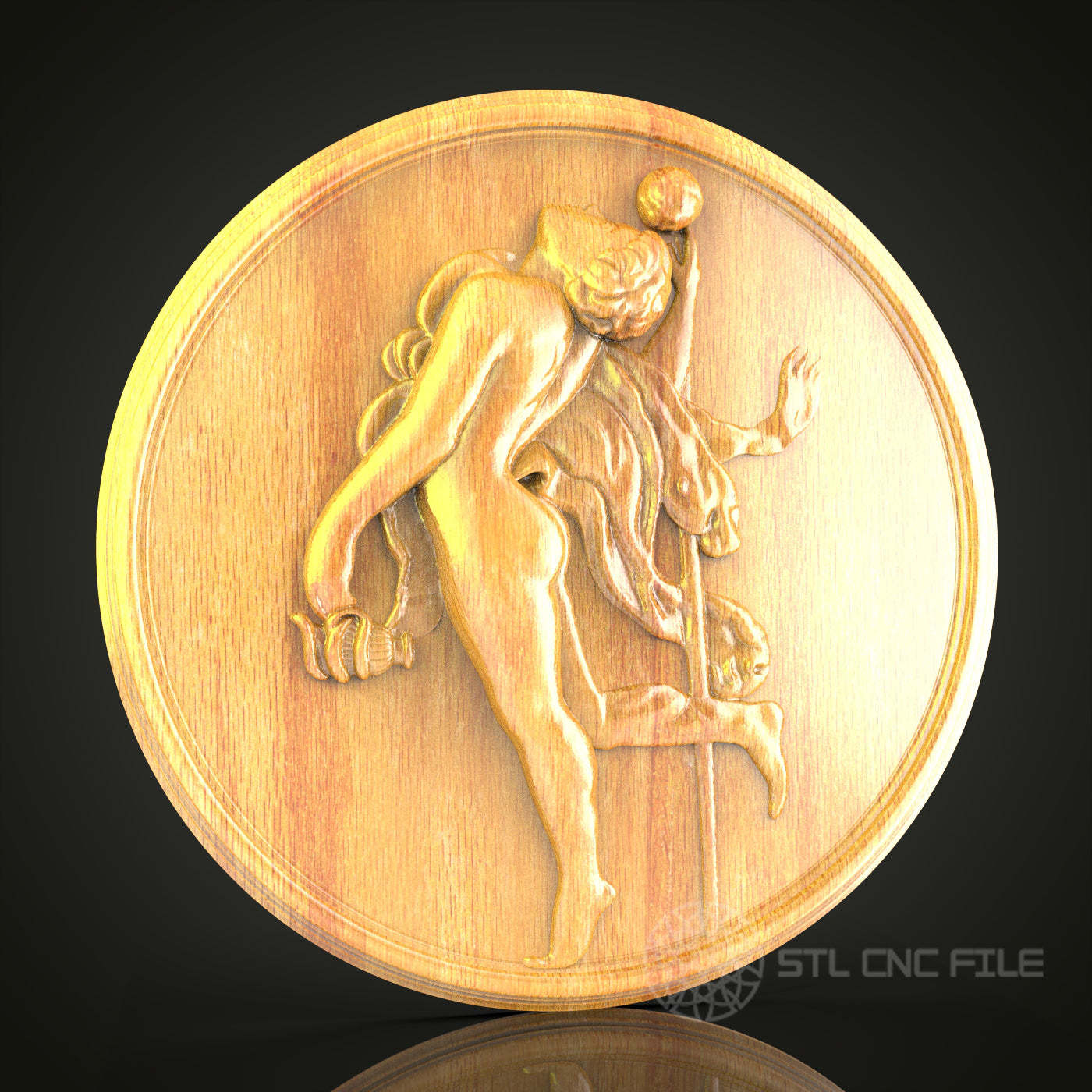 Classical Figure Relief STL Model for CNC Router - Artcam, Aspire Compatible, Elegant Wood Carving for Wall Decor