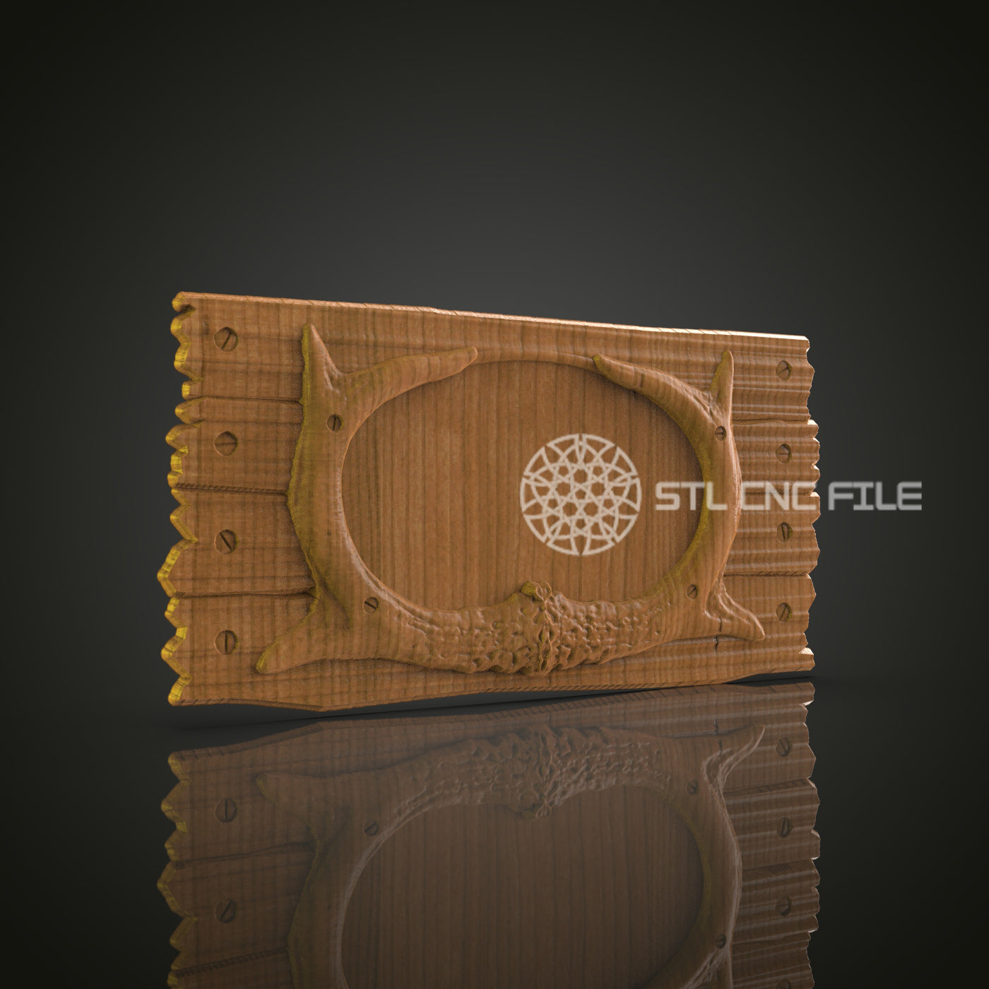 Rustic Antler Frame STL Model for CNC Router Engraver - Artcam, Aspire, CNC Files, Wall Decor, 3D Printer