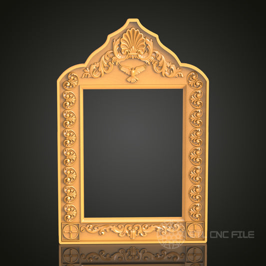 Elegant Baroque Style Frame Design STL Model for CNC Router Engraver - Artcam, Aspire, CNC Files, 3D Printer Compatible, Wall Decor