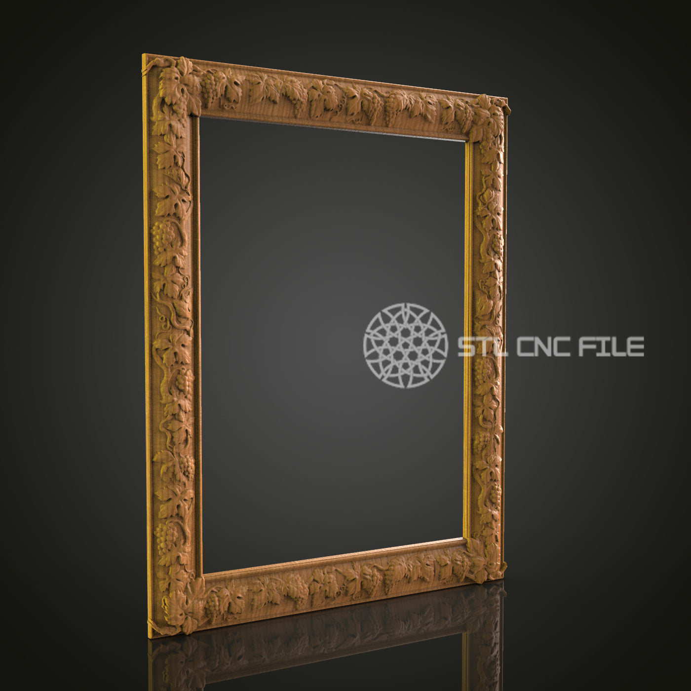 Intricately Carved 3D Frame STL Model for CNC Router Engraver - Artcam, Aspire, CNC Files, Wall Decor, 3D Printer