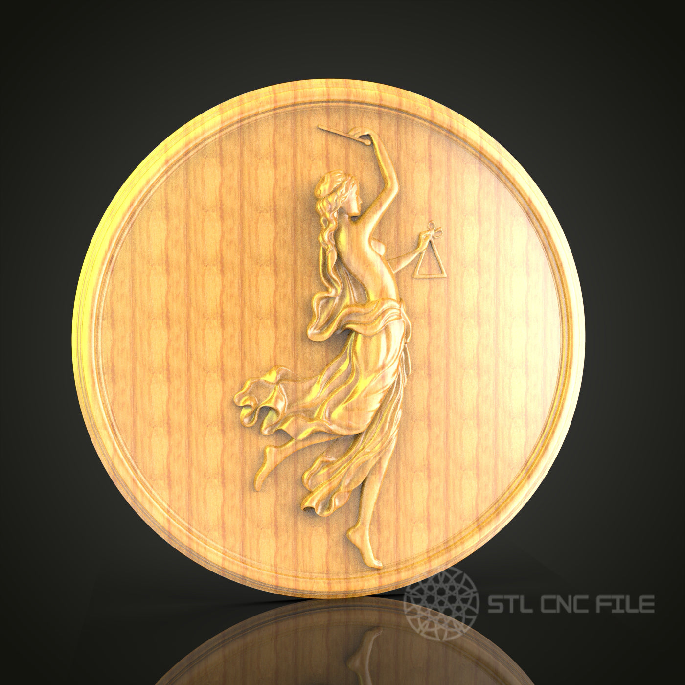 Libra Zodiac Sign 3D STL File for CNC Router, Artcam, Aspire - Astrology Wood Wall Art Decor
