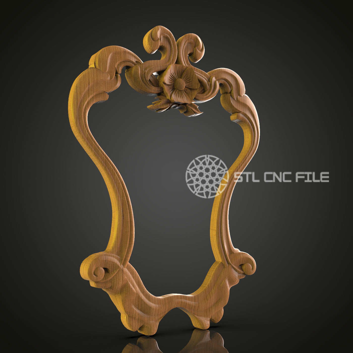 Elegant Baroque Frame - 3D Printed Mirror Frame, CNC Router STL Model, Artcam, Aspire, Vintage Home Decor, CNC Files, Classic Wall Art