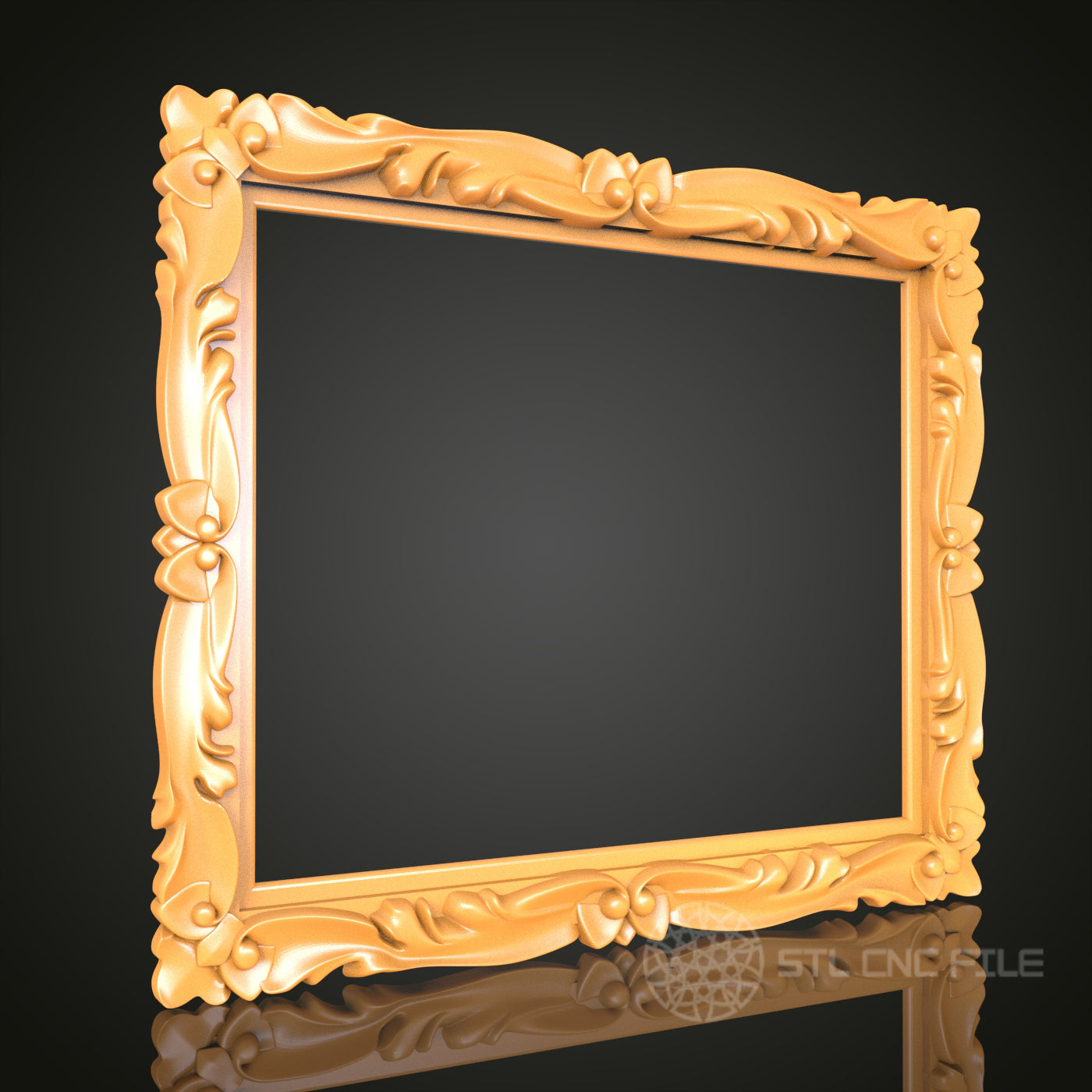 Classic Ornate Decorative Frame STL Model for CNC Router Engraver, 3D Printer, Wall Art Decor