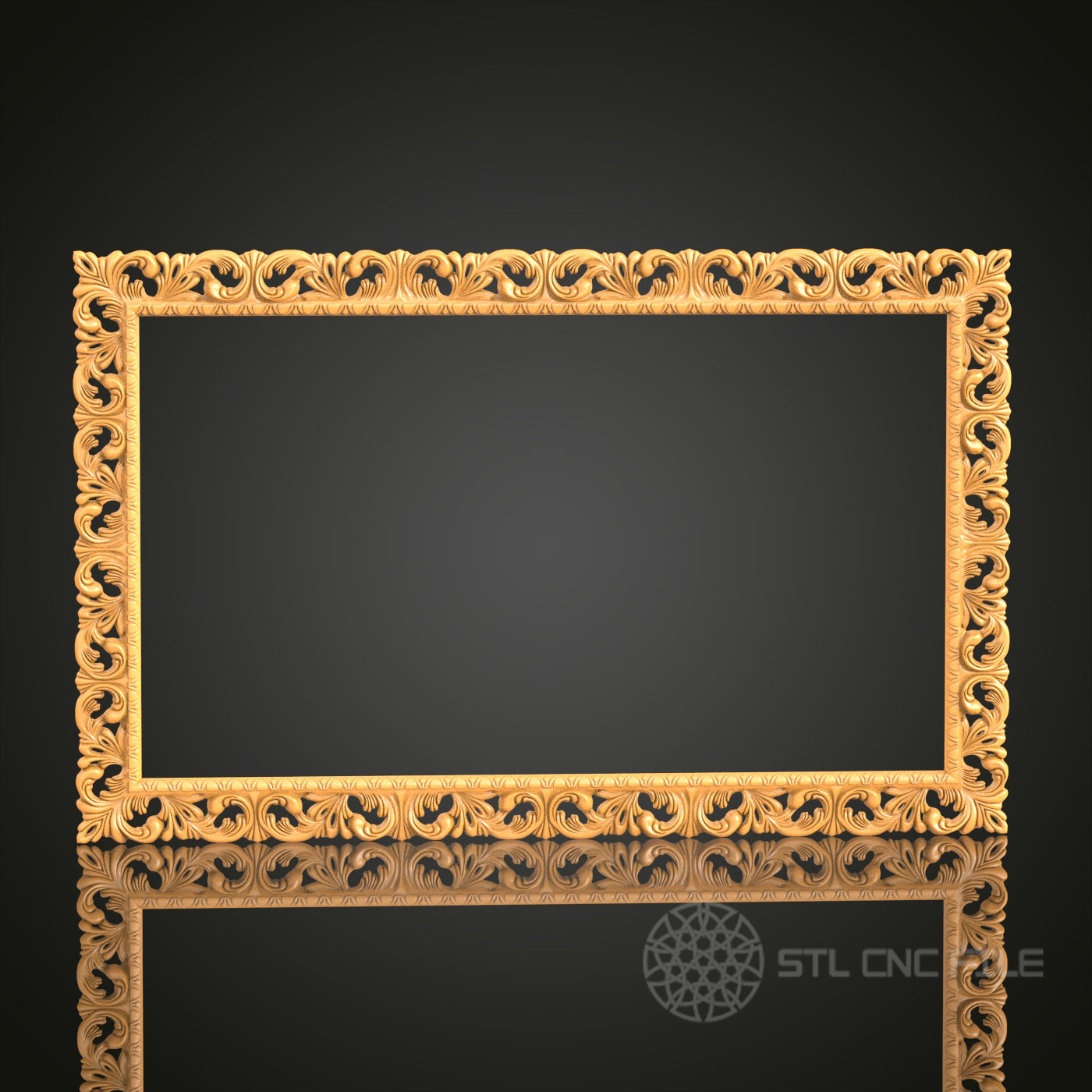 Intricate Rectangular Frame Design STL Model for CNC Router Engraver - Artcam, Aspire, CNC Files, 3D Printer Compatible, Wall Decor