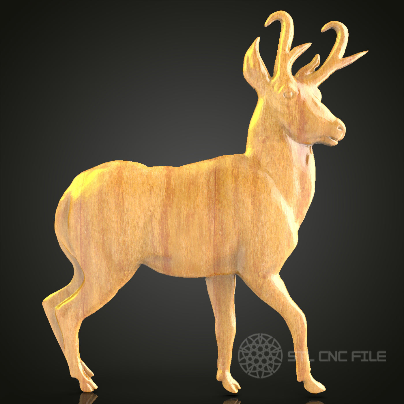 Deer 3D STL Model for CNC Router - Majestic Stag Wood Carving Digital File, Wildlife Art Decor