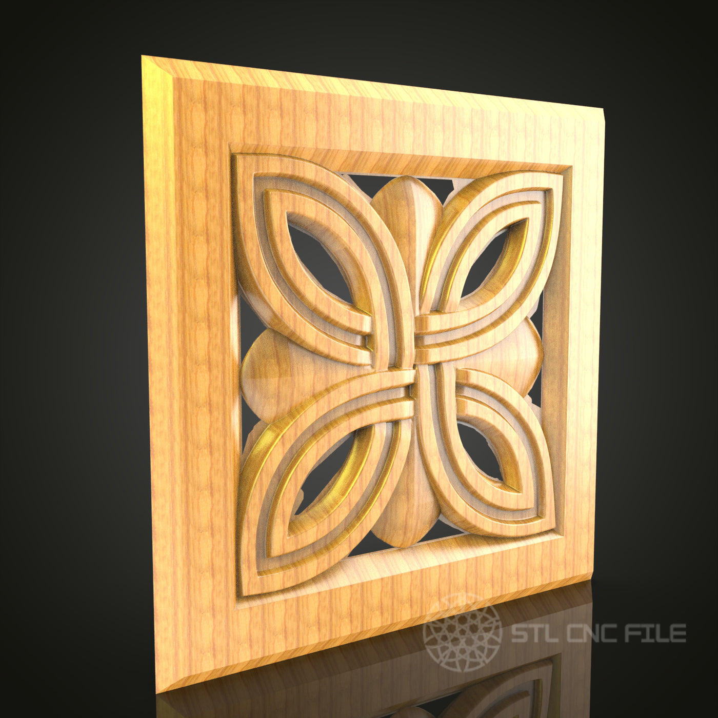 Ornate Wood Panel CNC STL Model – Elegant Wall Art for Home Decor