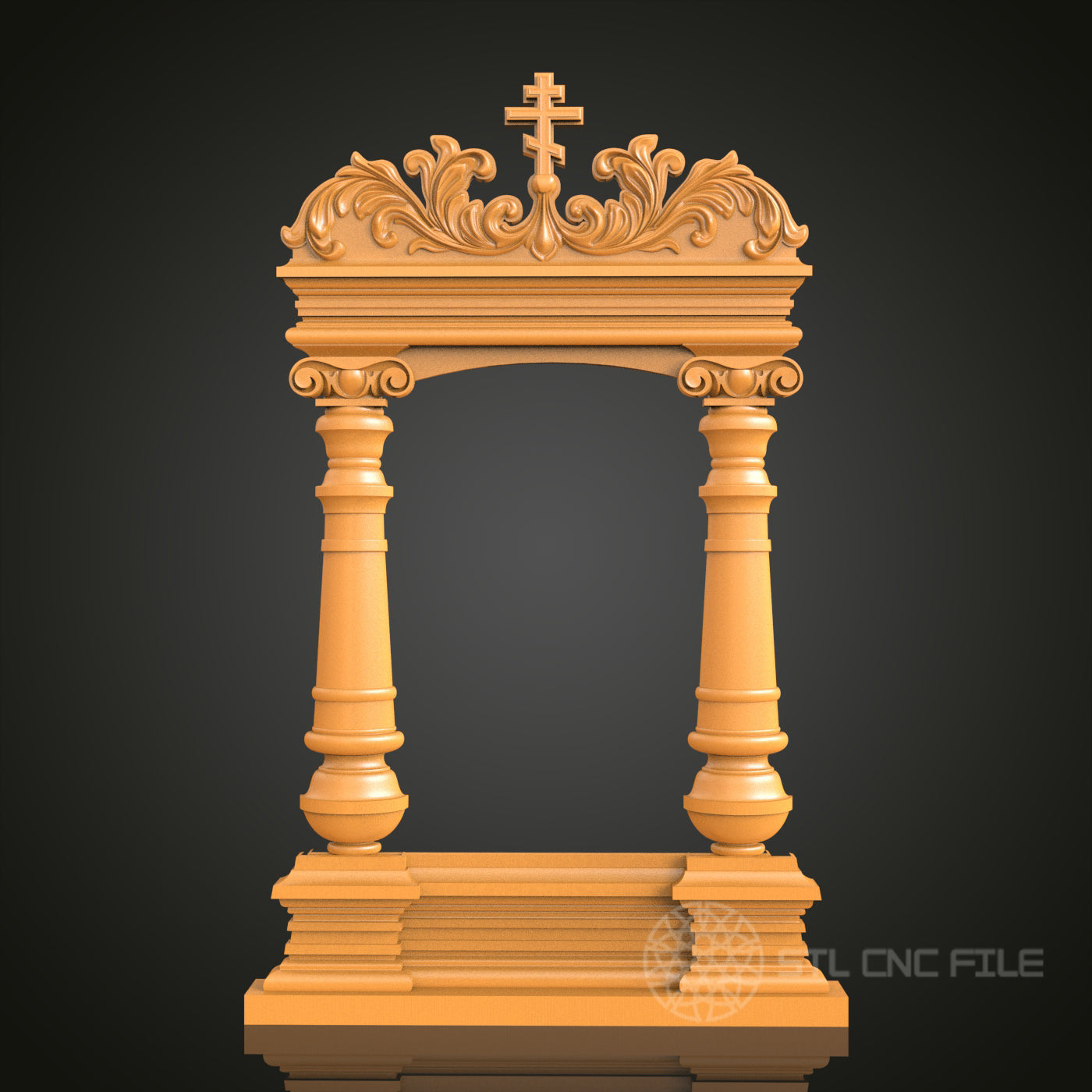 Religious Ornate Decorative Frame STL Model for CNC Router Engraver, 3D Printer, Wall Art Decor
