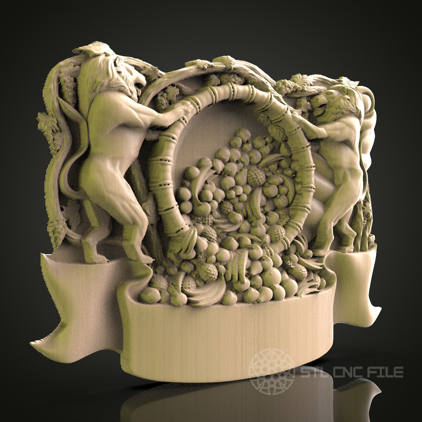 Regal Coat of Arms Wall Decor - STL Model for CNC Router, 3D Printer - Artcam, Aspire Compatible