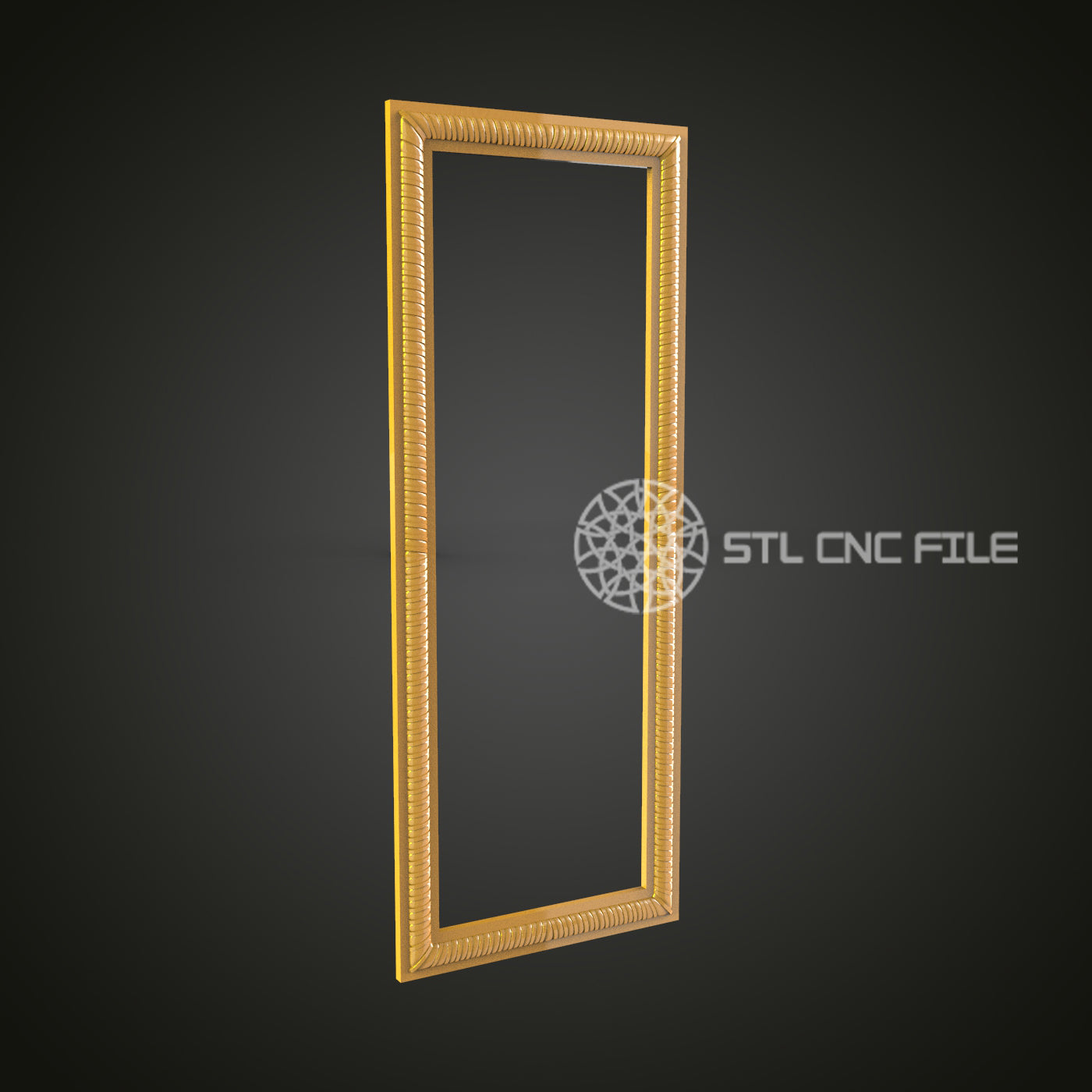 Modern Slim Frame STL File for CNC, Simple Linear Wood Carving Design for Artcam, Aspire