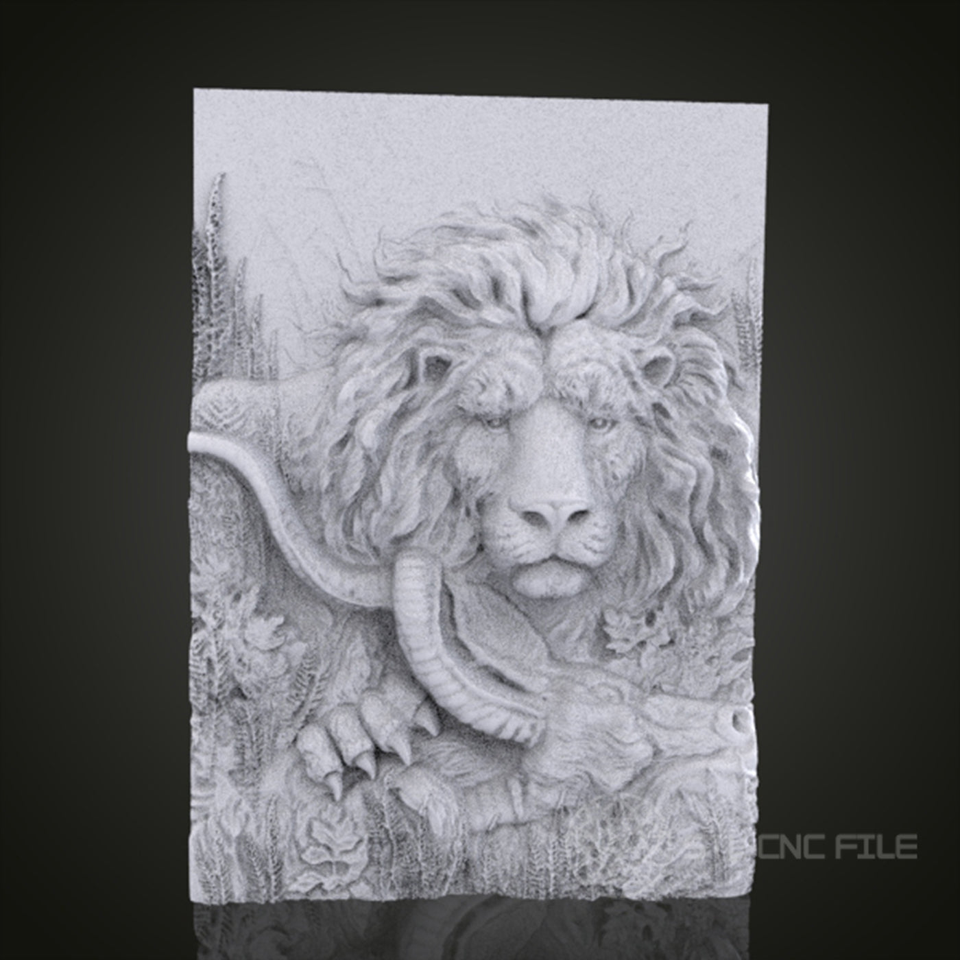Majestic Lion 3D Relief Art for CNC Router, Artcam, Aspire, Wall Decor, STL Model, Compatible with 3D Printers