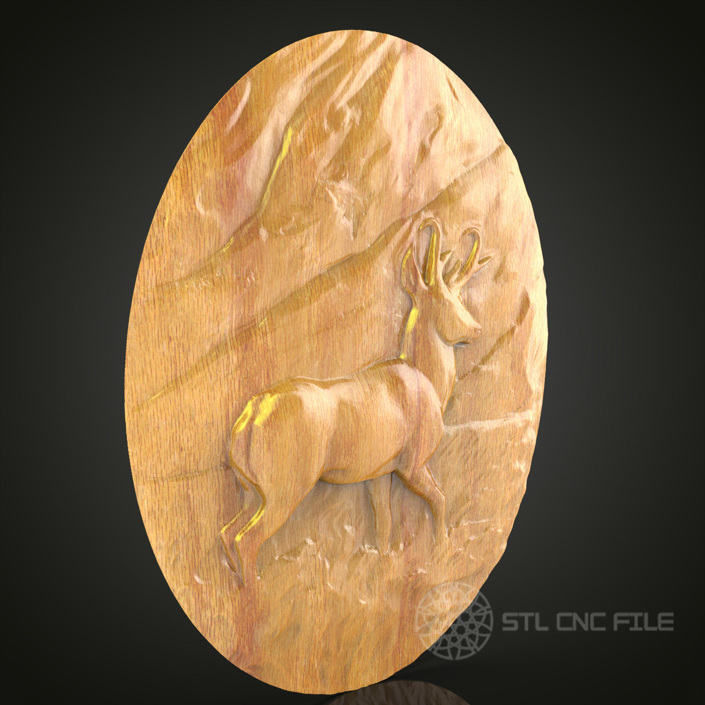 Woodland Stroll Deer – CNC Router STL Model for Rustic Wood Deco