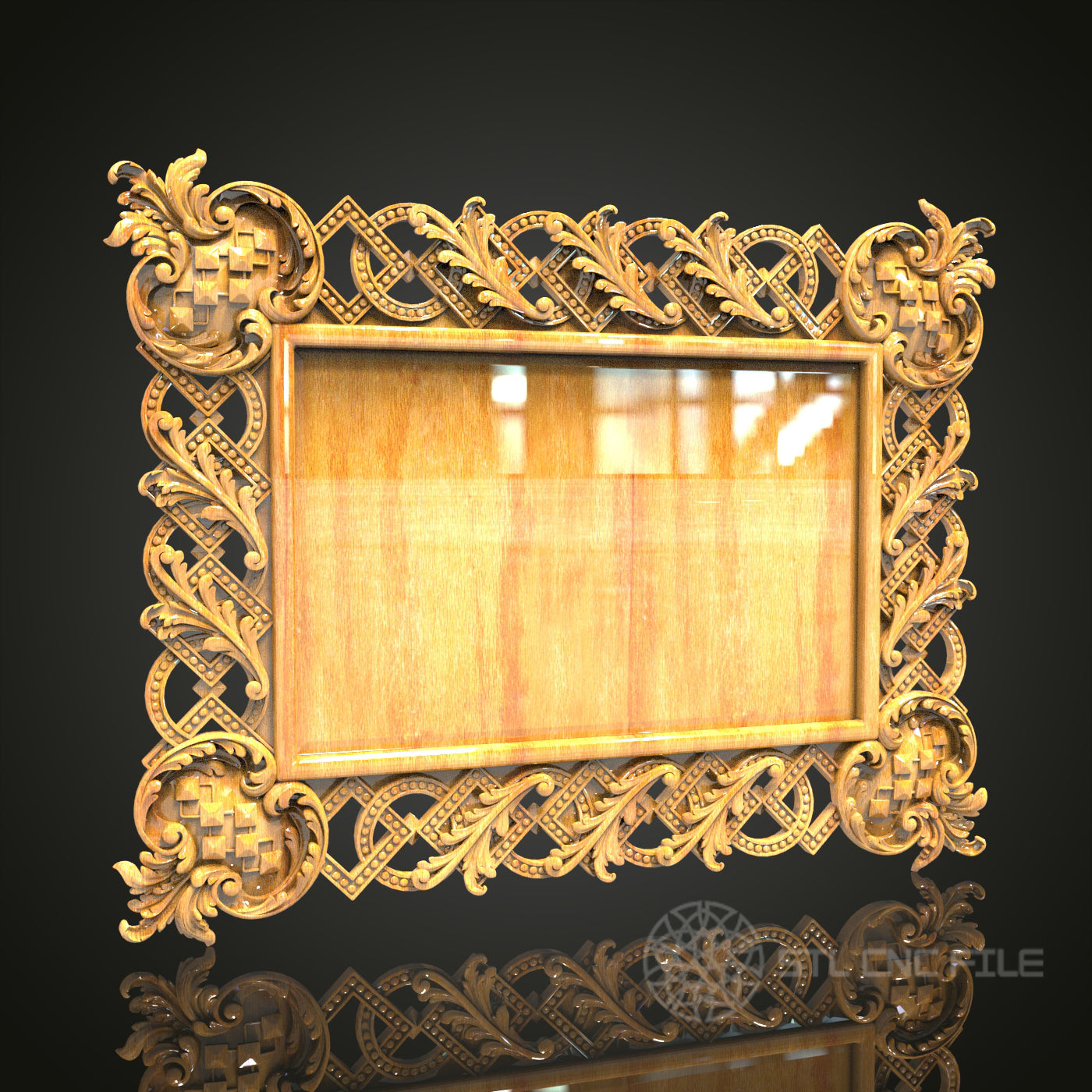 Celtic Splendor - Intricate 3D CNC Engraved Wood Frame, Artcam Aspire STL Model for CNC Router, Exquisite Wall Frame