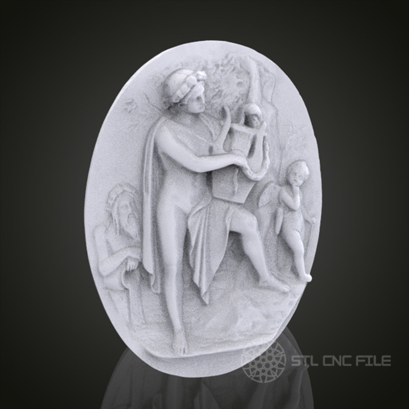 Classical Musician 3D Relief Art for CNC Router, Artcam, Aspire, Wall Decor, STL Model, Compatible with 3D Printers