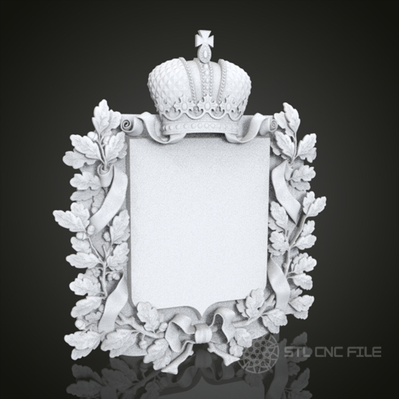 Regal Crown and Wreath Frame | STL Model for CNC Router, 3D Printer | Aspire, Artcam, CNC Files