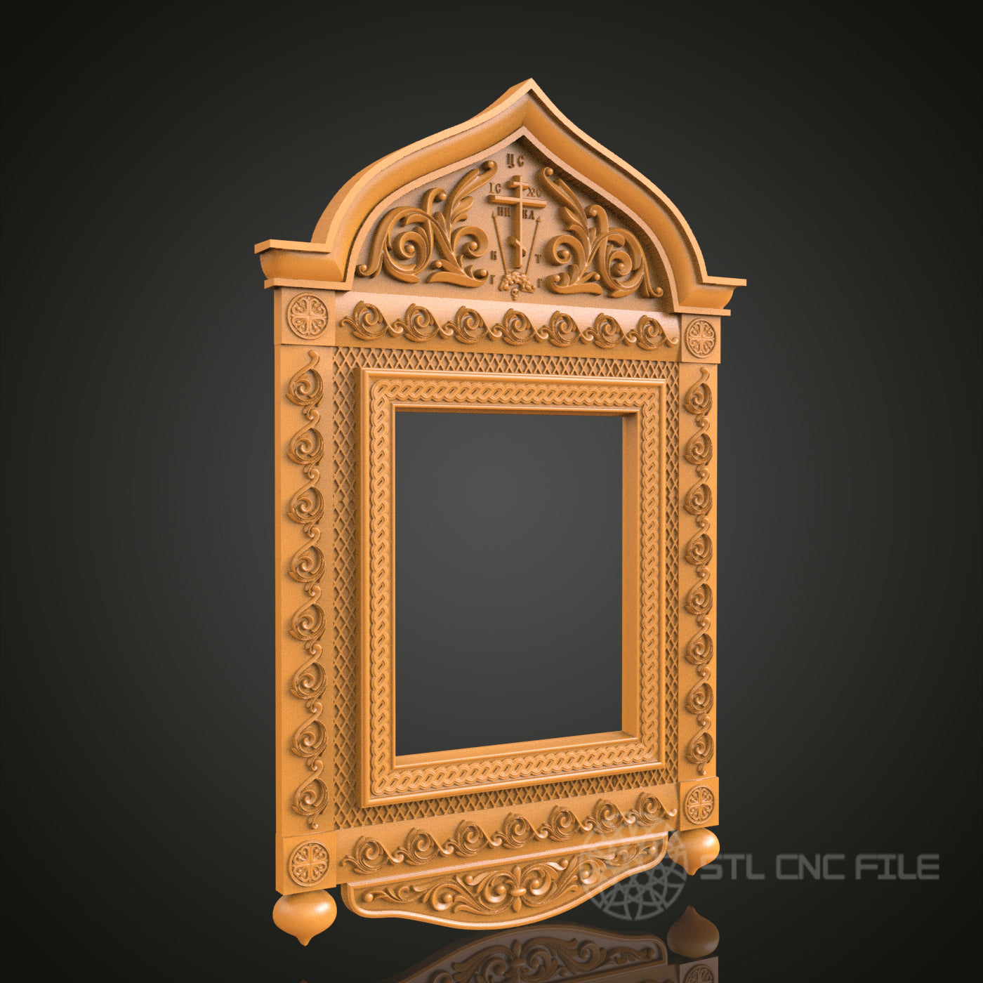 Gothic Ornate Decorative Frame STL Model for CNC Router Engraver, 3D Printer, Wall Art Decor