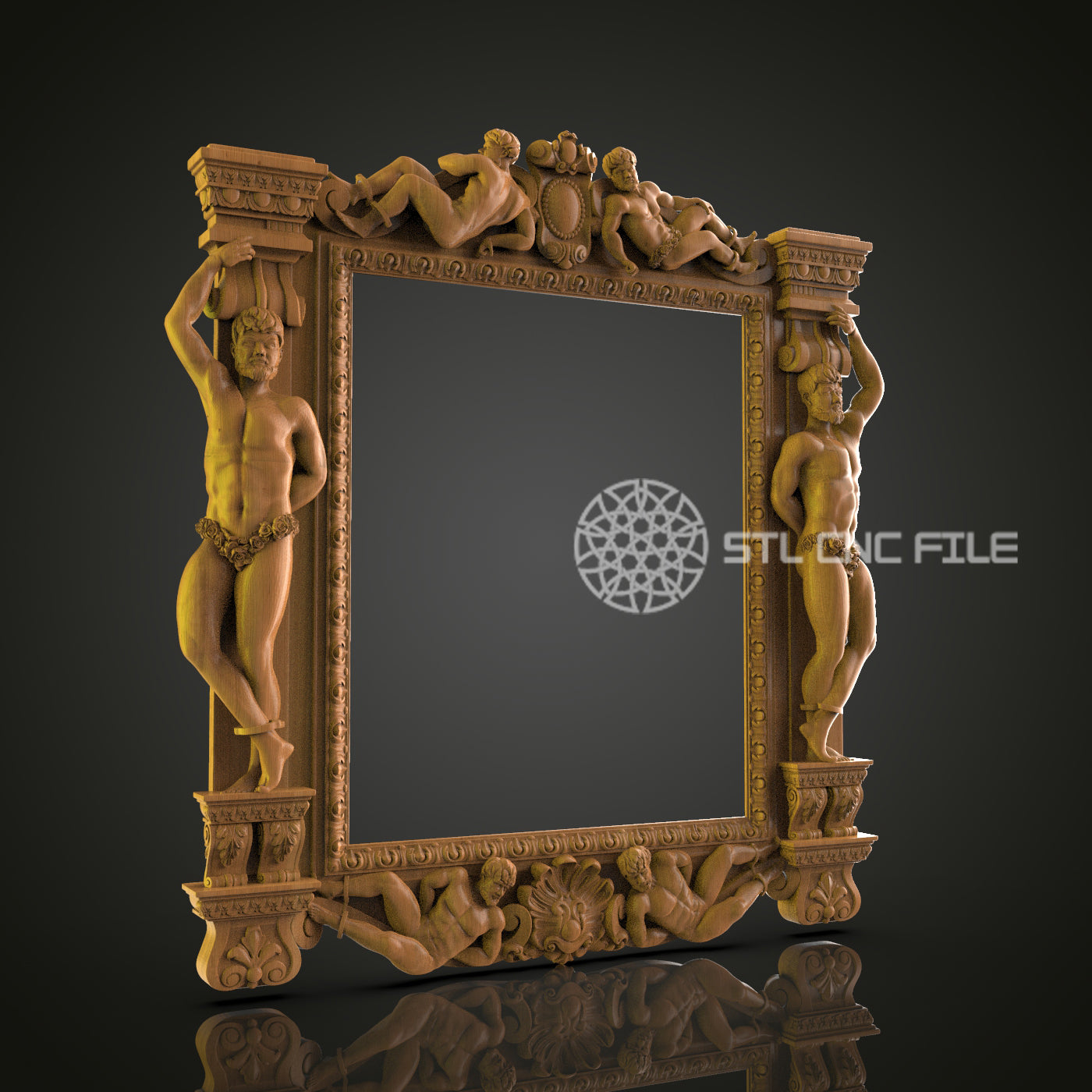 Exquisite Baroque Frame STL Model for CNC Router, Artcam, Aspire, Wood Art, Wall Decor, 3D Printer