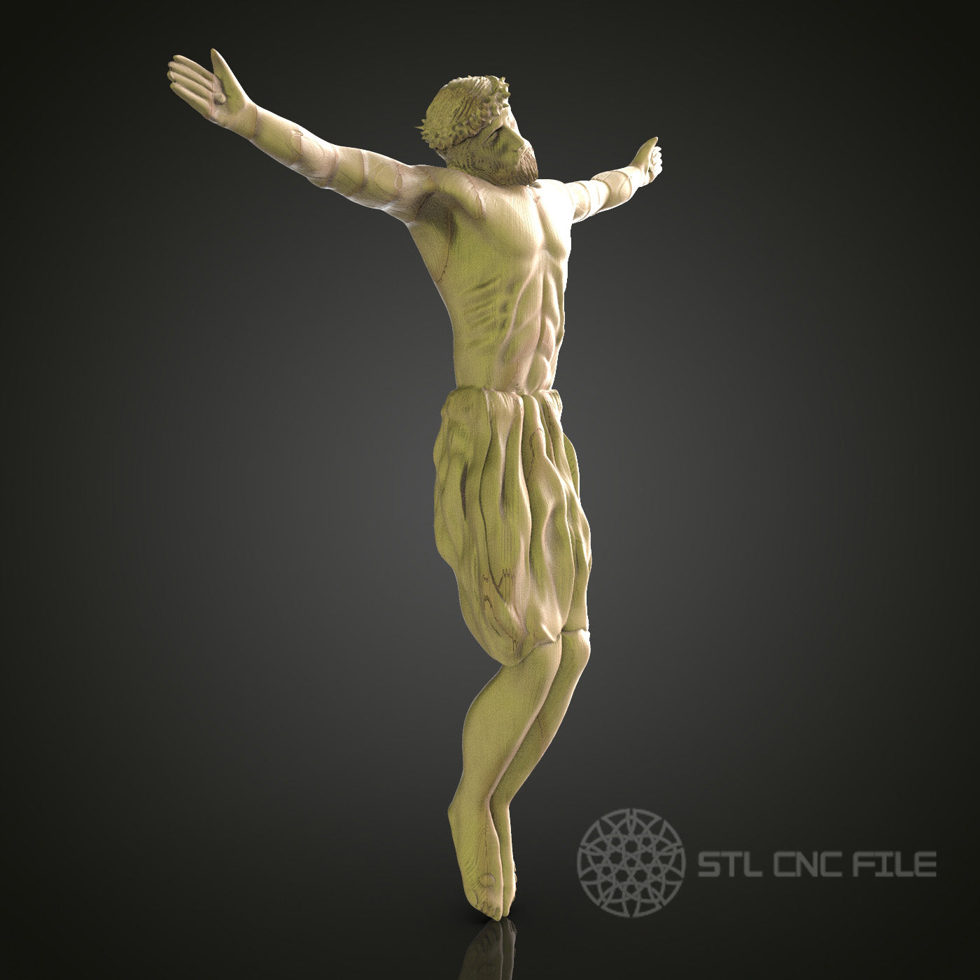 Crucifixion Scene Jesus Christ 3D Model STL File, Religious Sculpture for CNC Router – Compatible with Artcam, Aspire