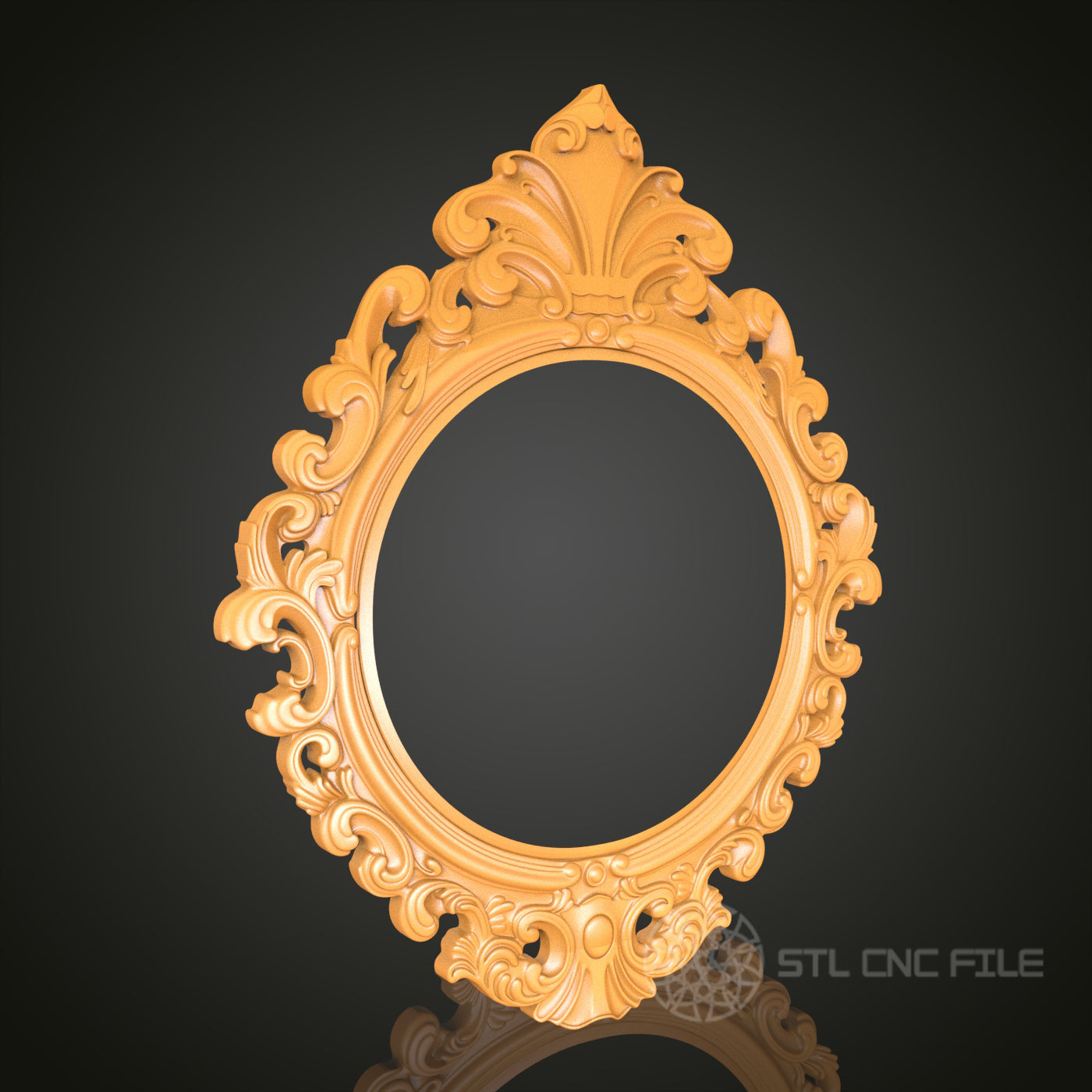 Victorian Ornate Oval Frame STL Model for CNC Router Engraver, Artcam, Aspire - Wood Wall Decor, 3D Printer