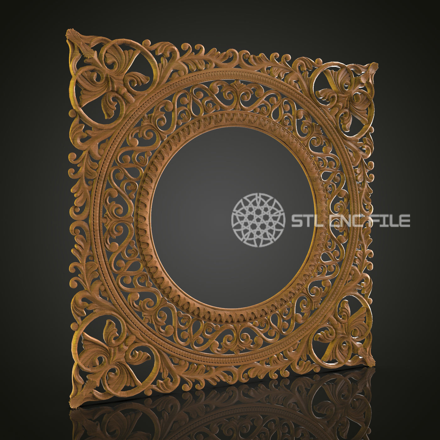 Intricate Round 3D Frame STL Model for CNC Router Engraver - Artcam, Aspire, CNC Files, Wall Decor, 3D Printer