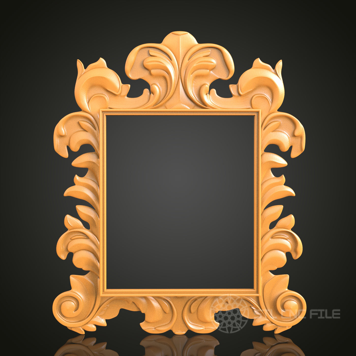 Rococo Ornate Decorative Frame STL Model for CNC Router Engraver, 3D Printer, Wall Art Decor