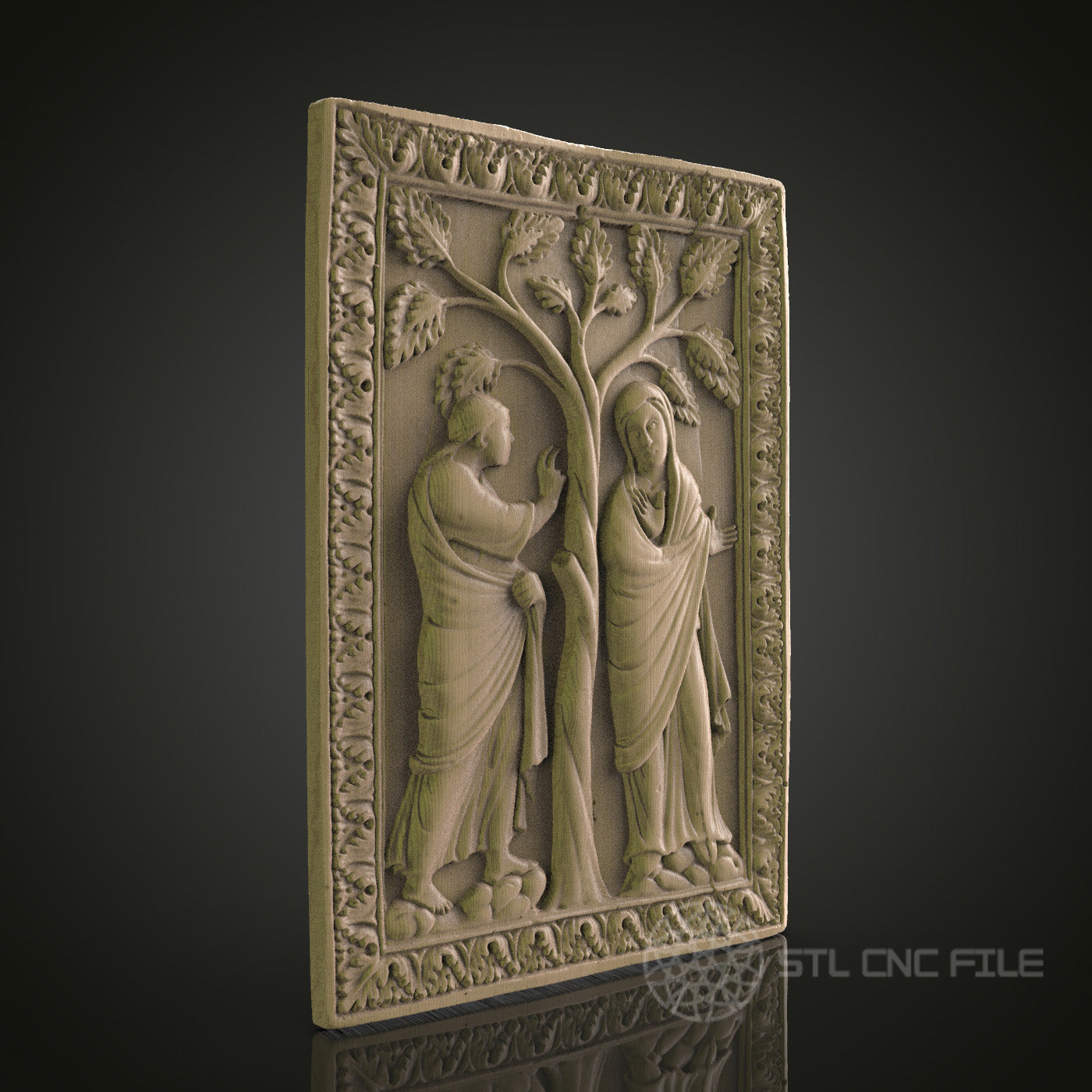 Intricate 3D STL Model for CNC Router and 3D Printer - Wall Art Decor with PDF Download Link
