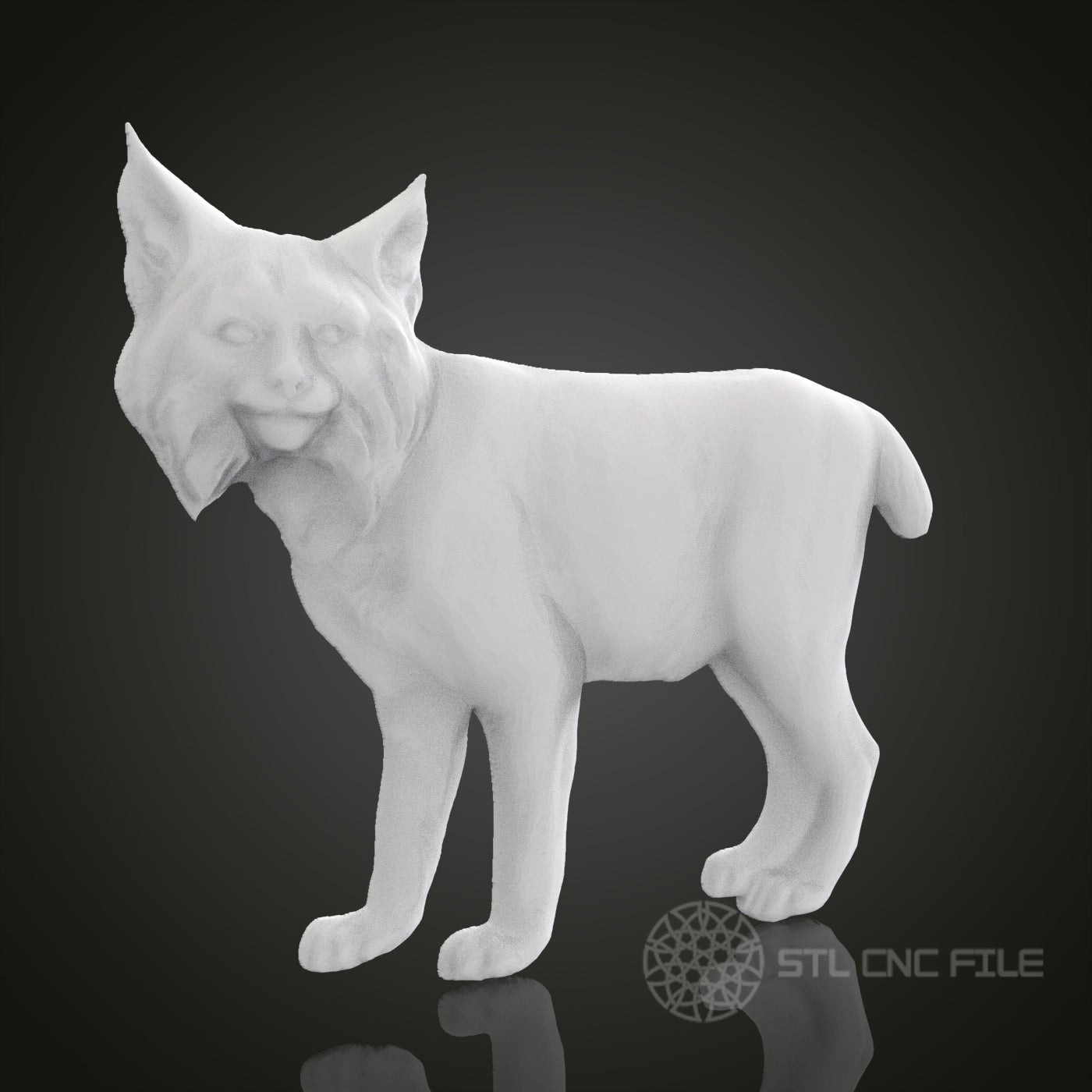 Lynx 3D Relief Art for CNC Router, Artcam, Aspire, Wall Decor, STL Model, Compatible with 3D Printers