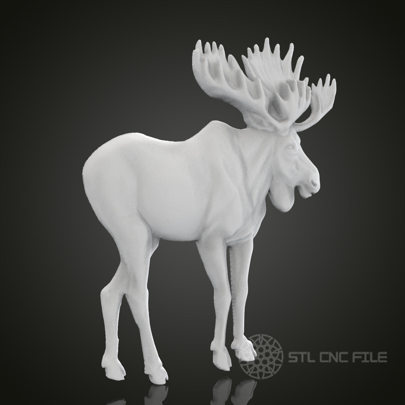 Majestic Moose 3D Relief Art for CNC Router, Artcam, Aspire, Wall Decor, STL Model, Compatible with 3D Printers