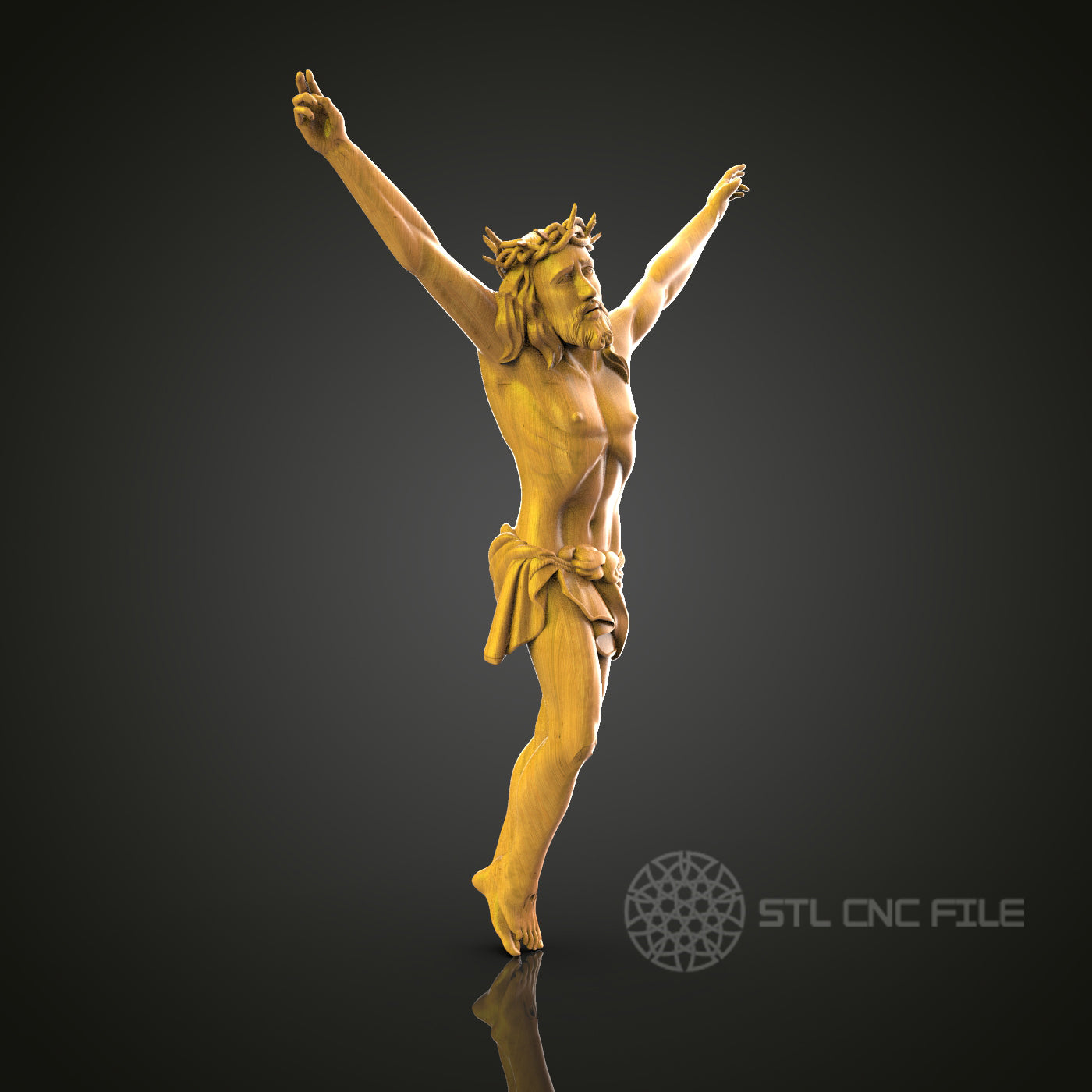 Crucifixion Scene Relief - STL Model for CNC Router Engraver - Artcam, Aspire Compatible - Wood Art, Wall Decor, 3D Printer Ready