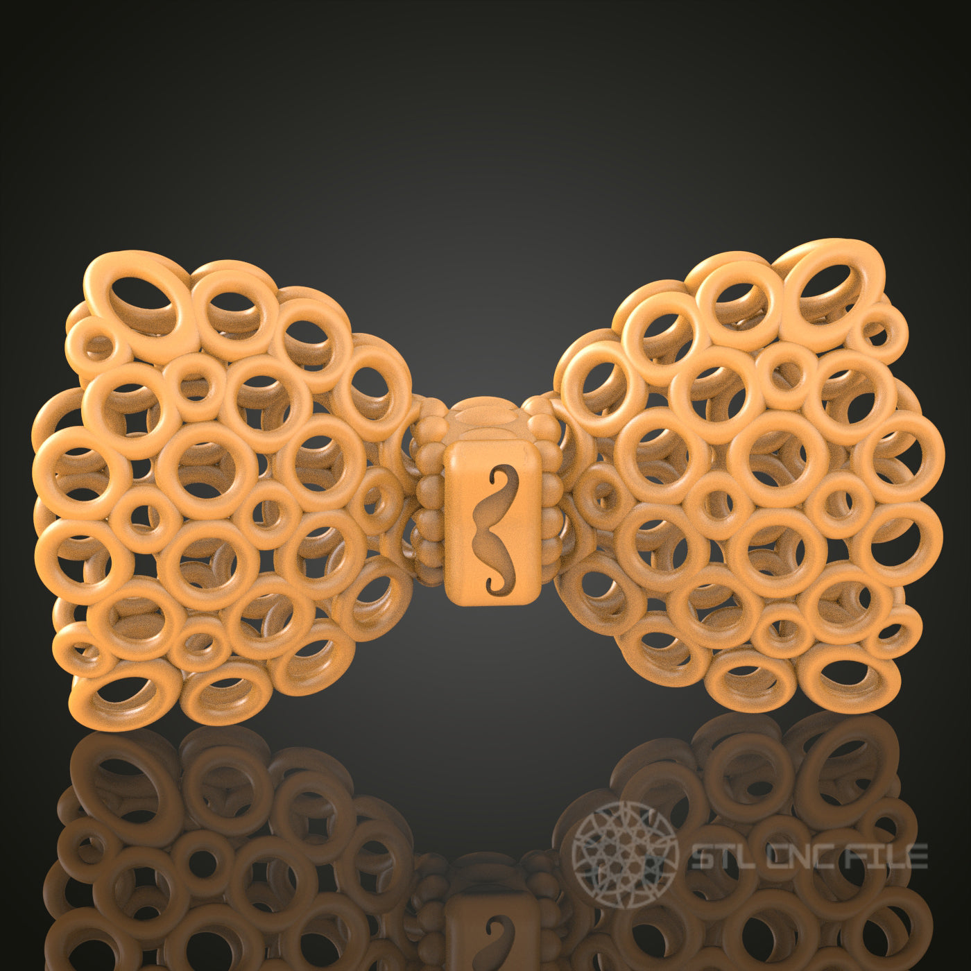 Unique Cellular Pattern Bow Tie STL Model, Creative CNC Router Artwork for Fashion Accessories