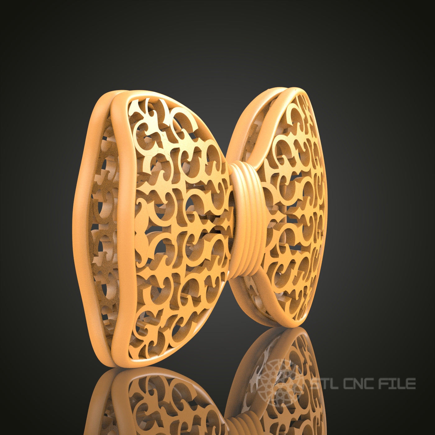 Gothic Style Bow Tie STL Model, CNC Router Engraving File, Perfect for Wood and Metal Art Projects