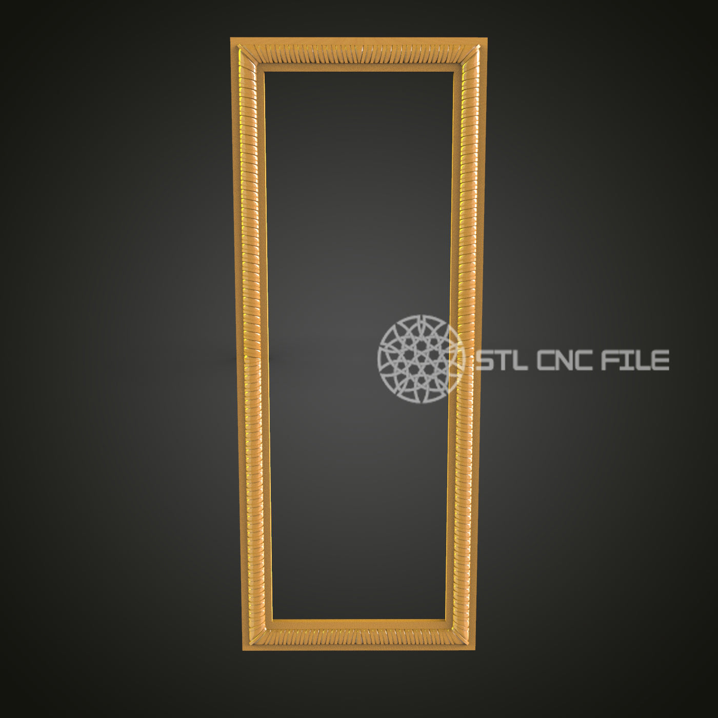 Modern Slim Frame STL File for CNC, Simple Linear Wood Carving Design for Artcam, Aspire